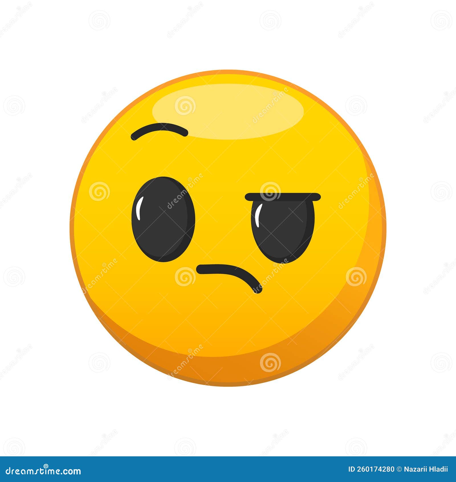 Illustration of Confused Face. Emoji for a Chat Stock Vector