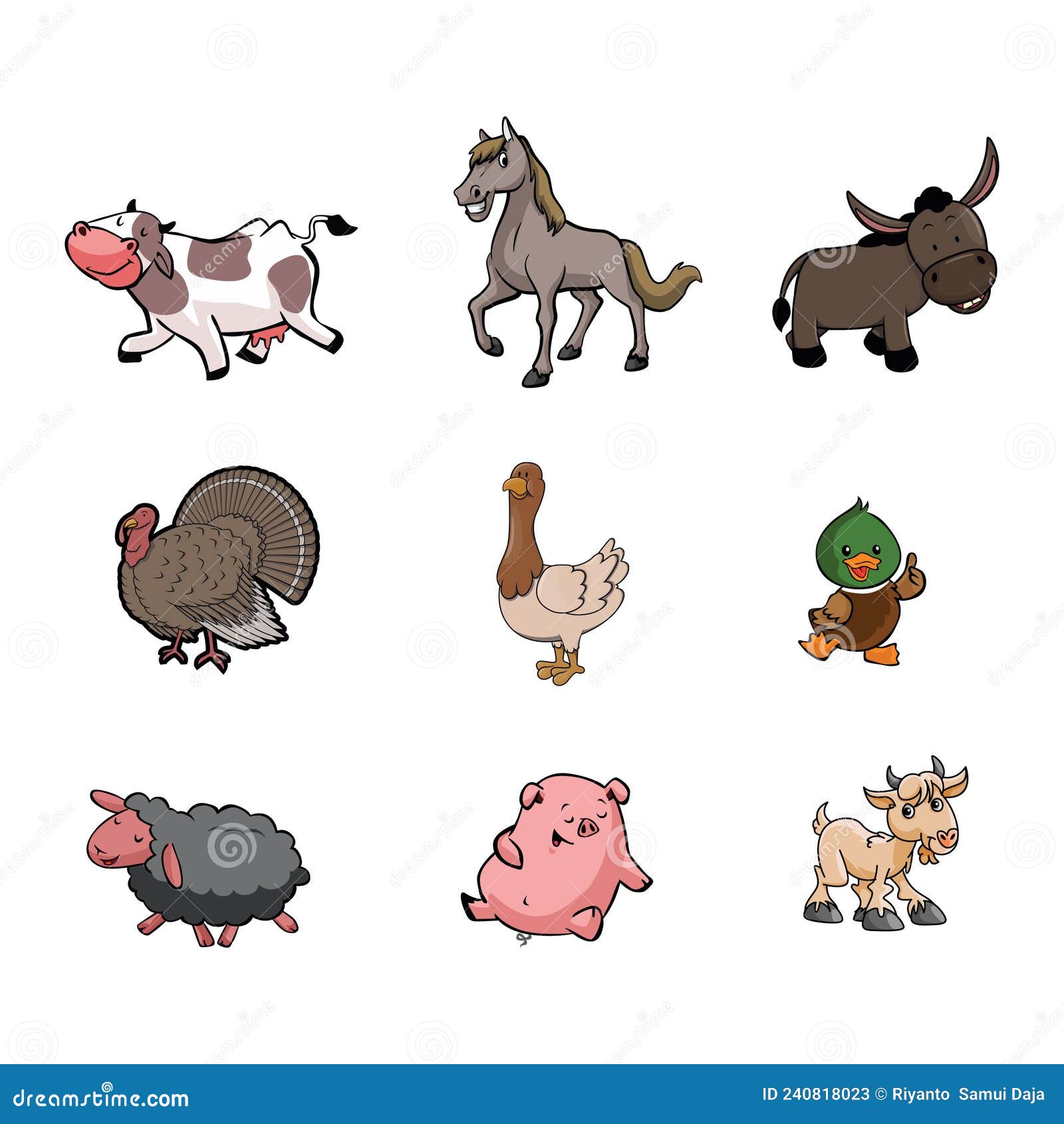 Animaux De La Ferme Dessin Couleur Illustration Couleur De La Collection D'animaux De Ferme Illustration de Vecteur - Illustration du porc, chèvre: 240818023
