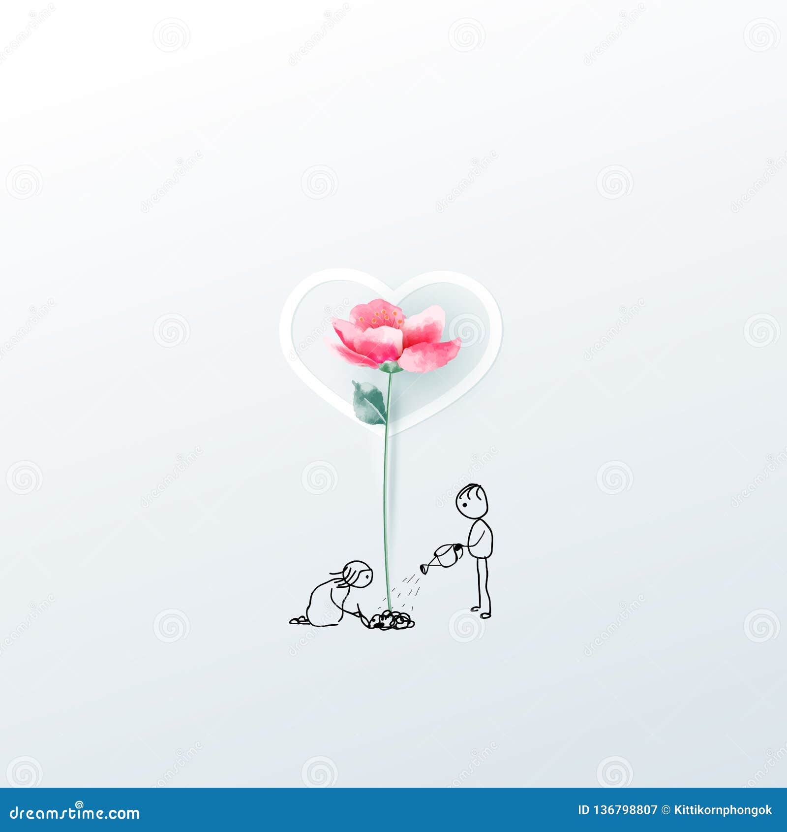 Illustration of Couple with 3d Flower. Love Concept, Valentine`s Day Background. Vector Illustration Stock Vector - Illustration of background, nature: 136798807 Illustration of Couple with 3d Flower. Love Concept, Valentine`s Day Background. Vector Illustration Stock Vector - Illustration of background, nature: 136798807