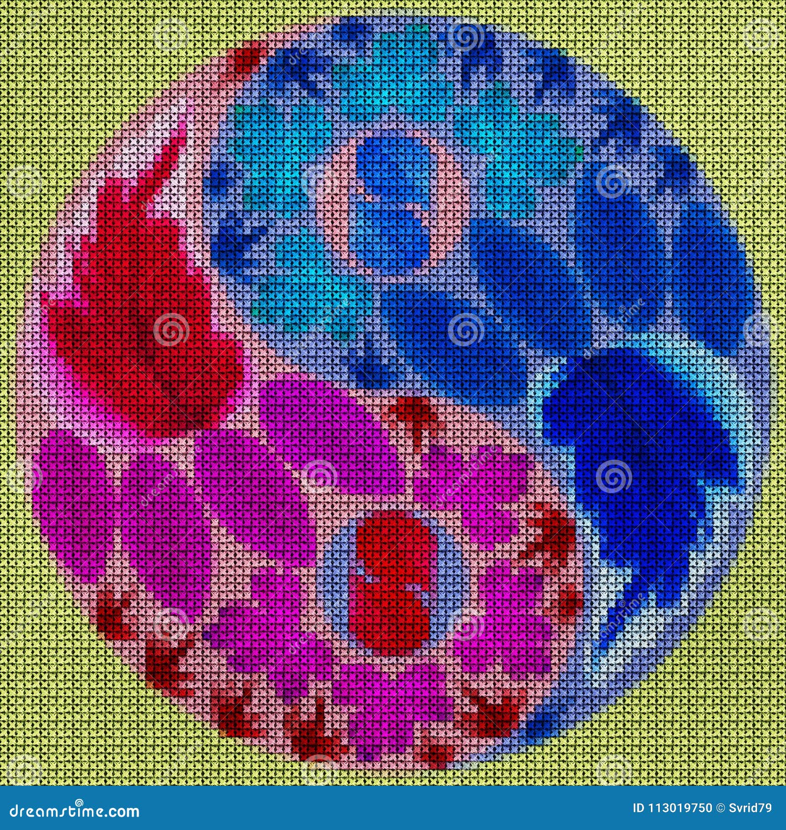 Download Illustration Cross-stitch Mandala From Dried Pressed ...