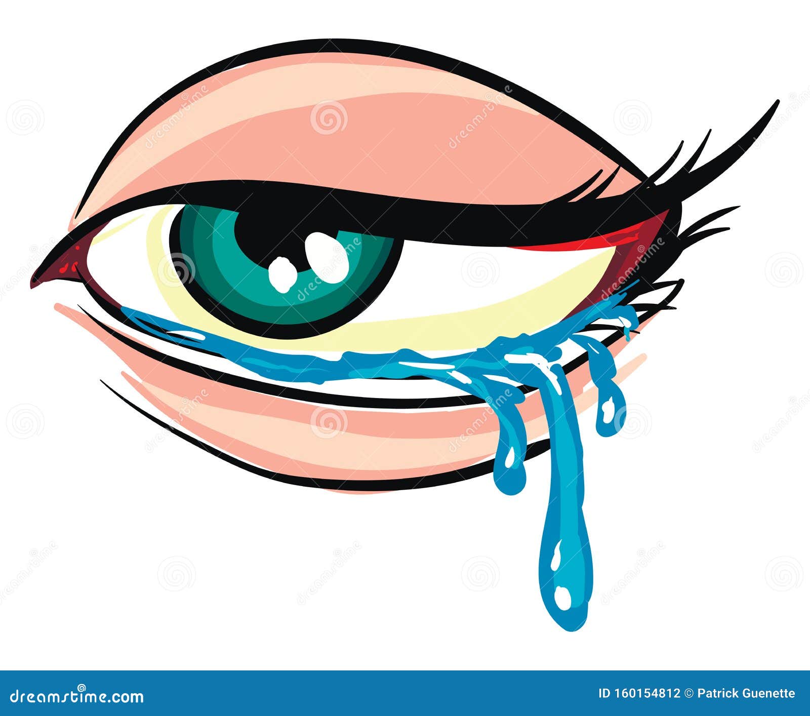 Illustration Of A Crying Eye White Background Stock Vector