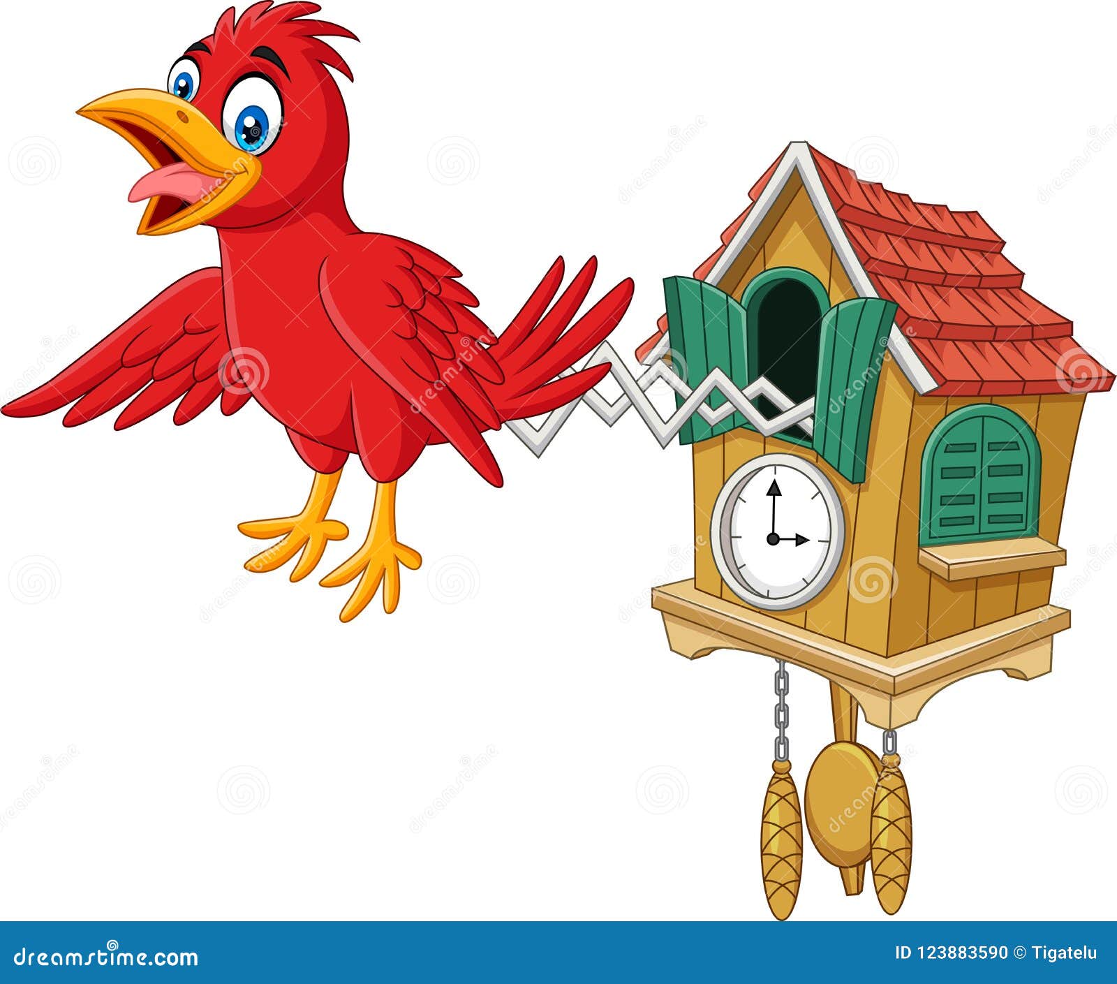 Cuckoo Clock Clip Art Cartoon Illustration 33030203