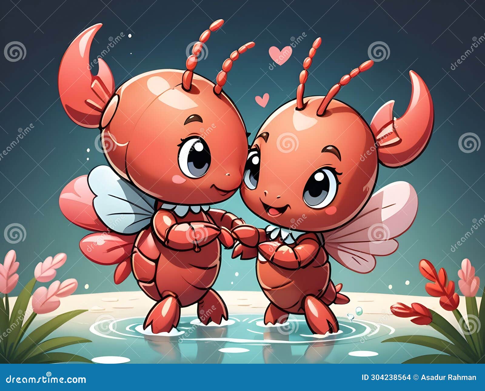 cute adorable fish in love