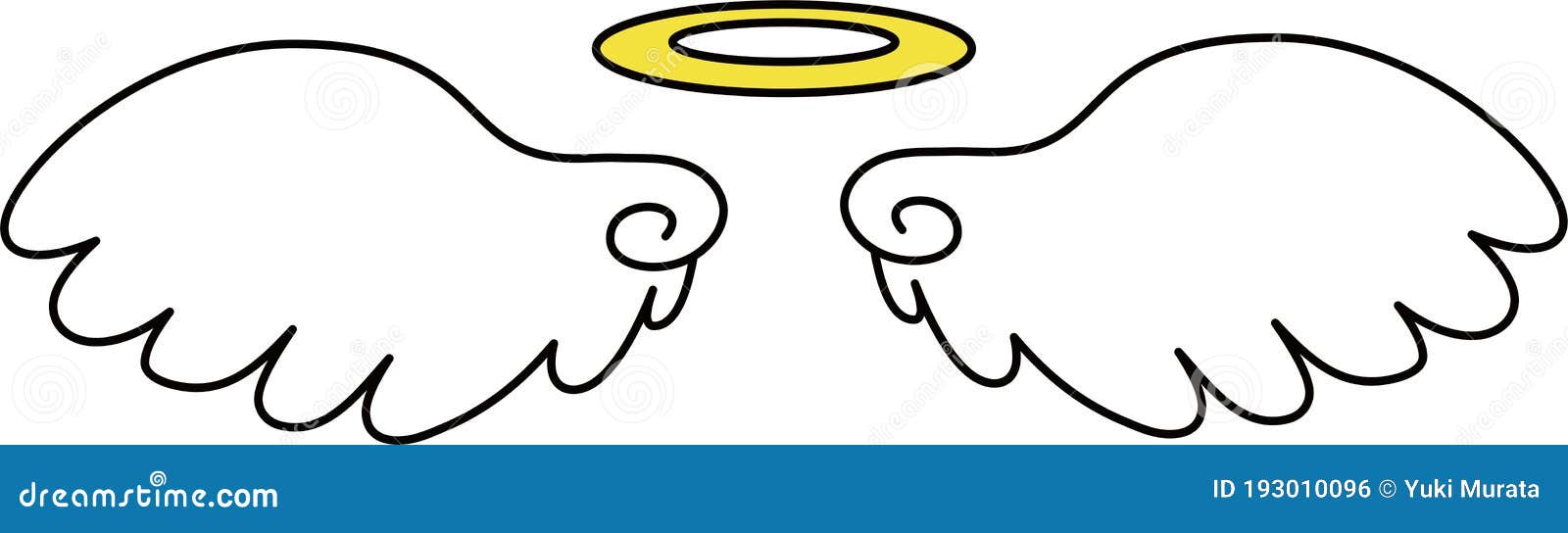 Cute Angel Wings with Angel Ring Stock Vector - Illustration of neat ...