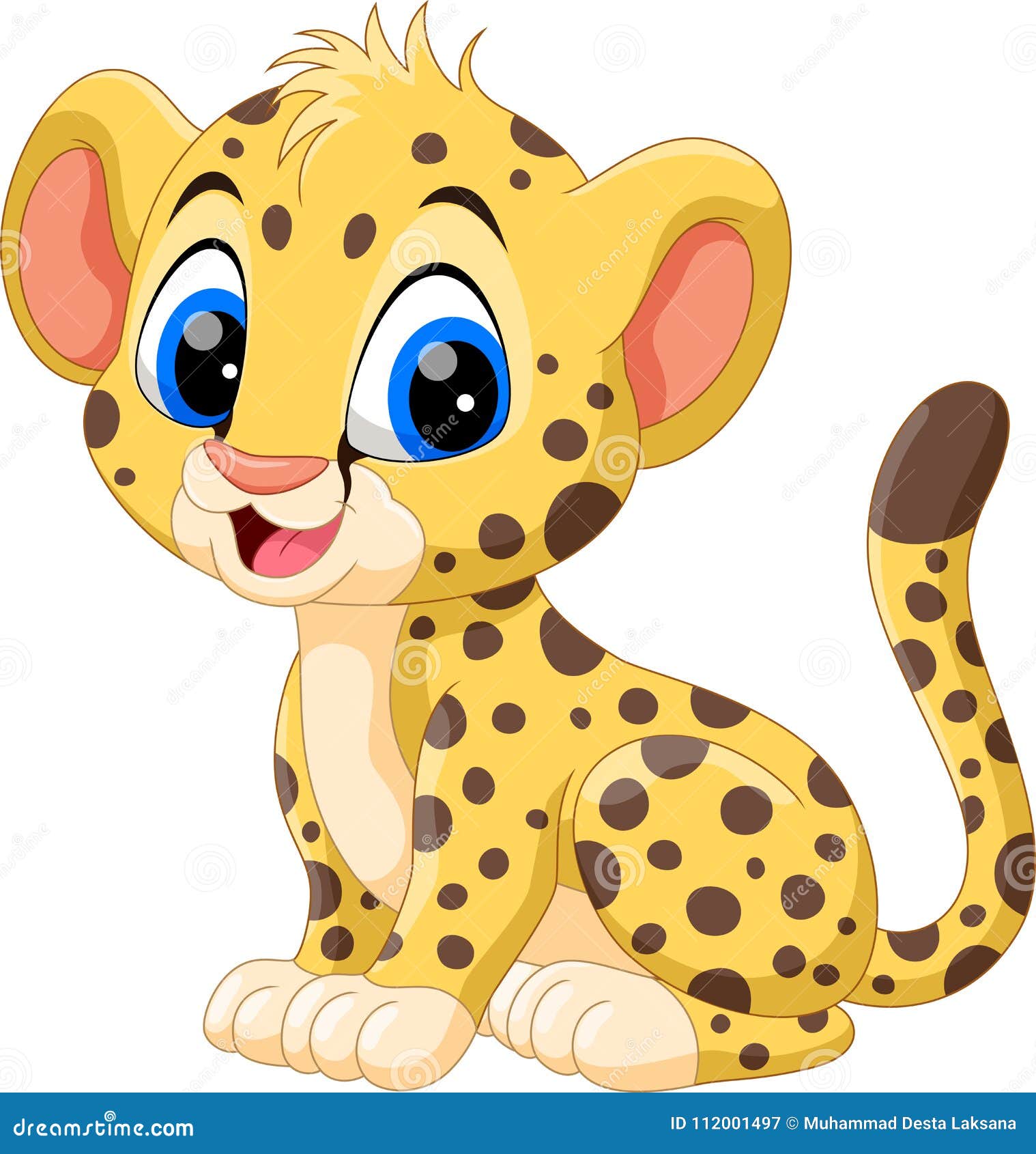 Illustration of Cute Baby Cheetah Cartoon Stock Illustration - Illustration  of safari, power: 112001497