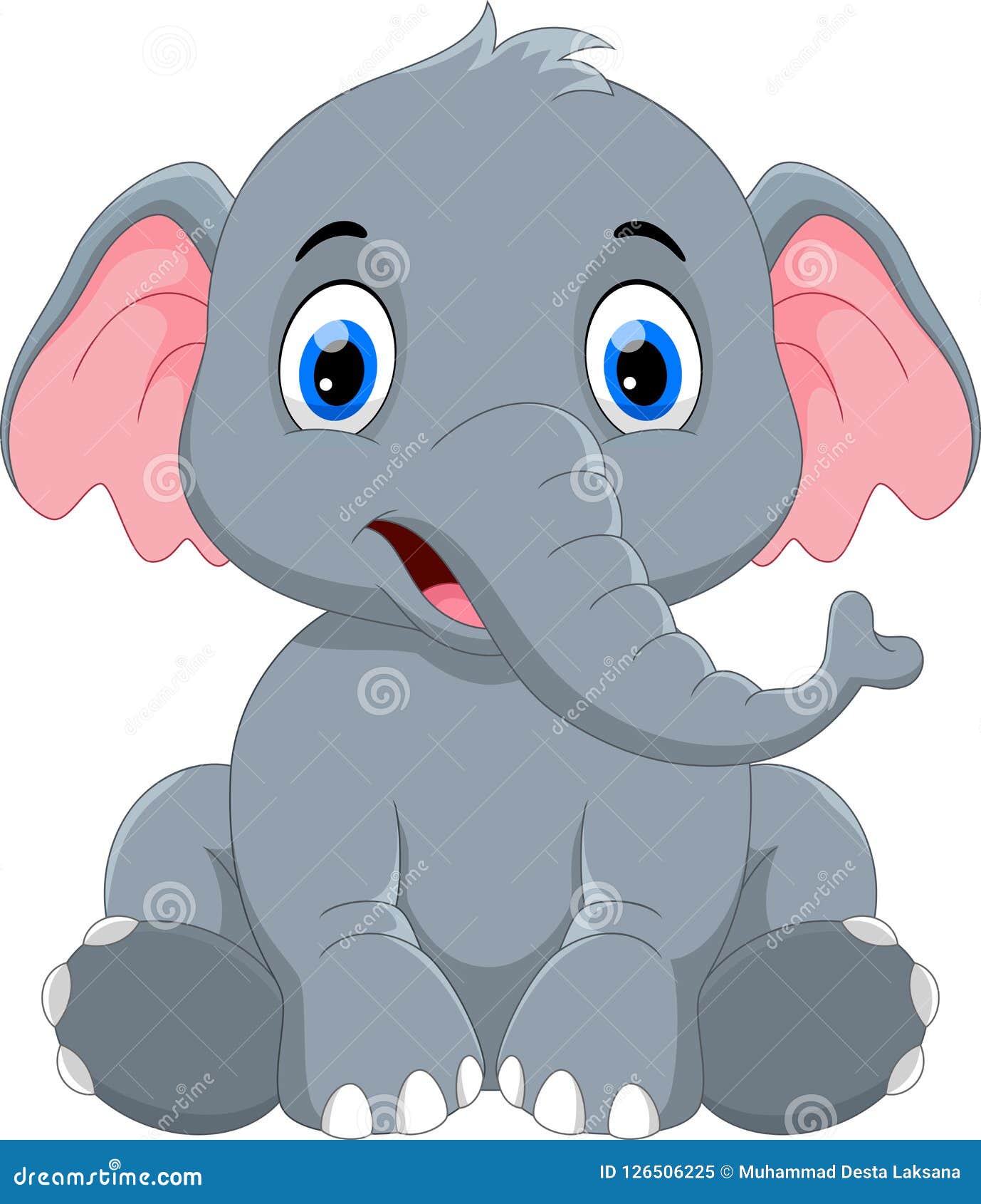 Cute Baby Elephant Cartoon Sitting. Illustration of Elephant Stock  Illustration - Illustration of draw, ivory: 126506225