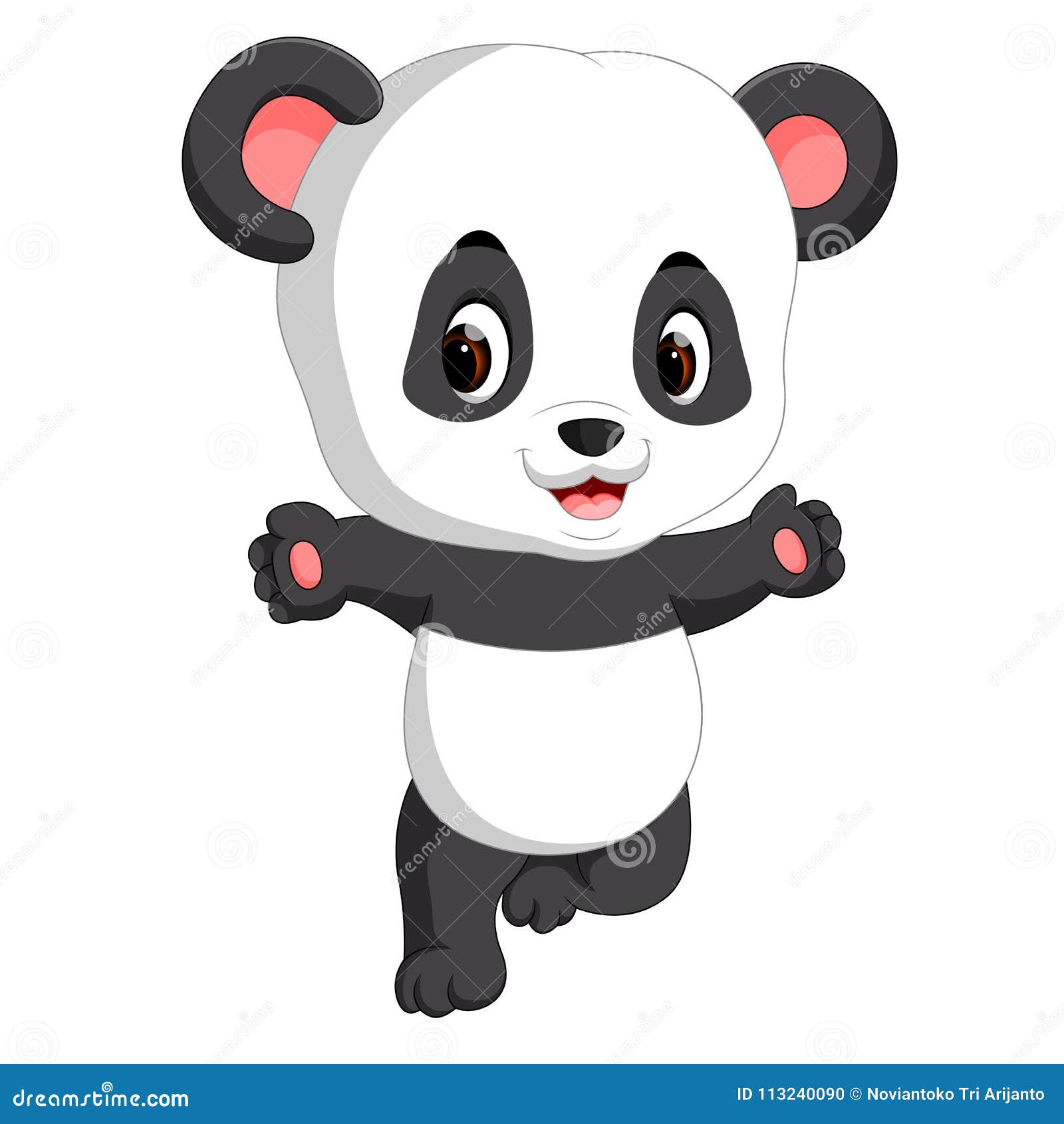 Cute baby panda cartoon stock vector. Illustration of mouth - 113240090