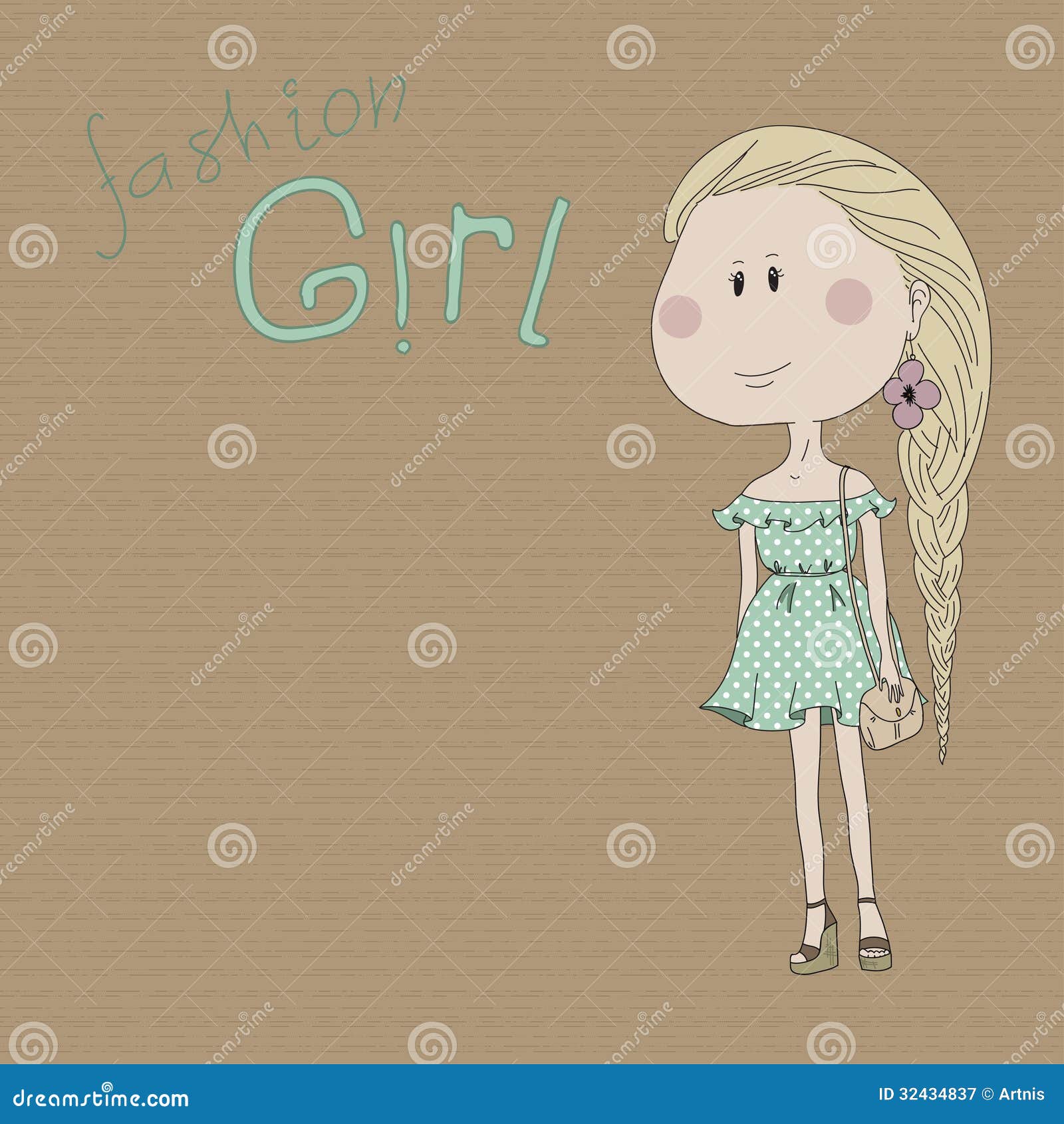 Illustration Of Cute  Cartoon  Fashion  Girls  Eps 10 Stock 