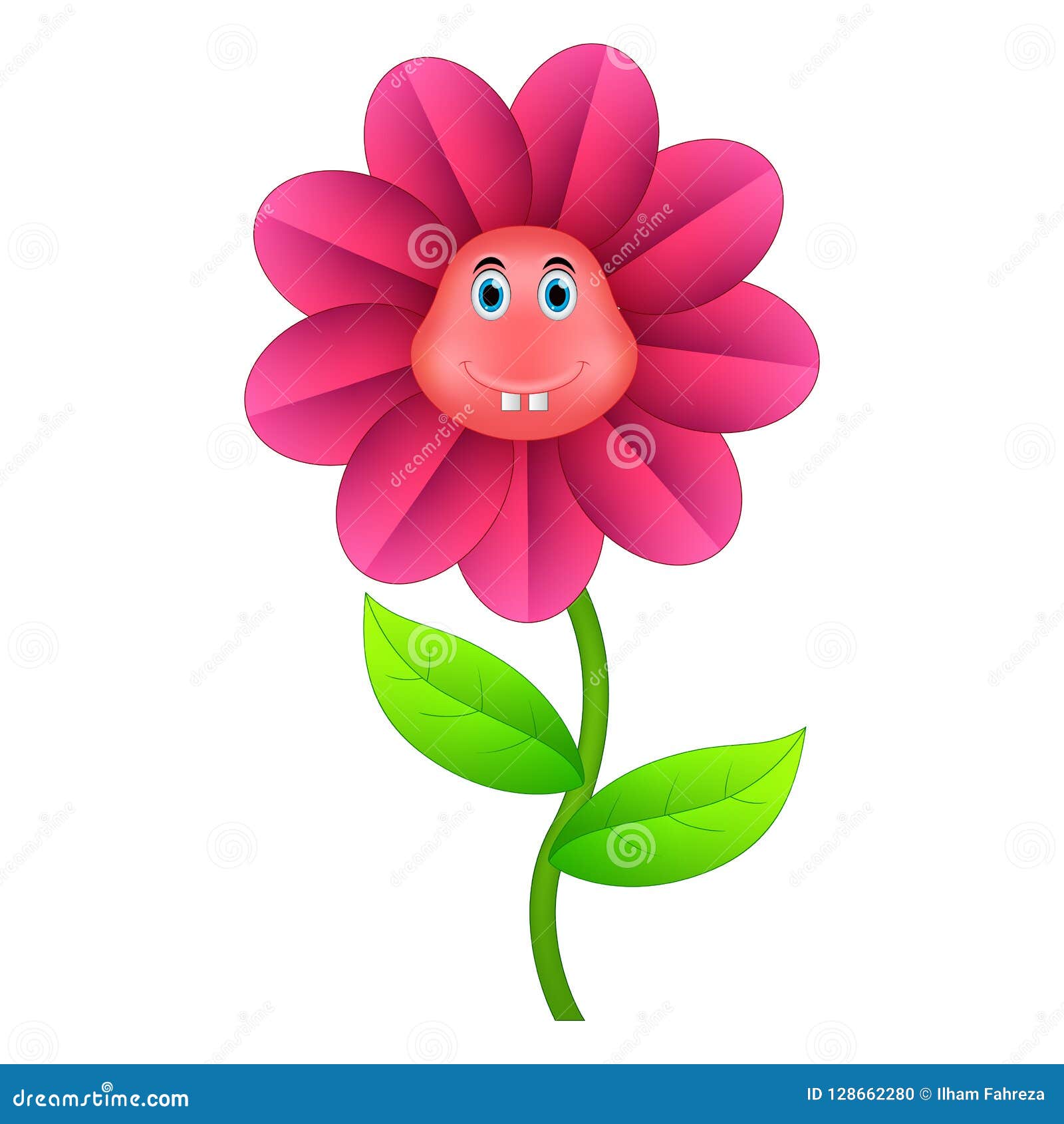 Cute Cartoon flower stock vector. Illustration of vector - 128662280