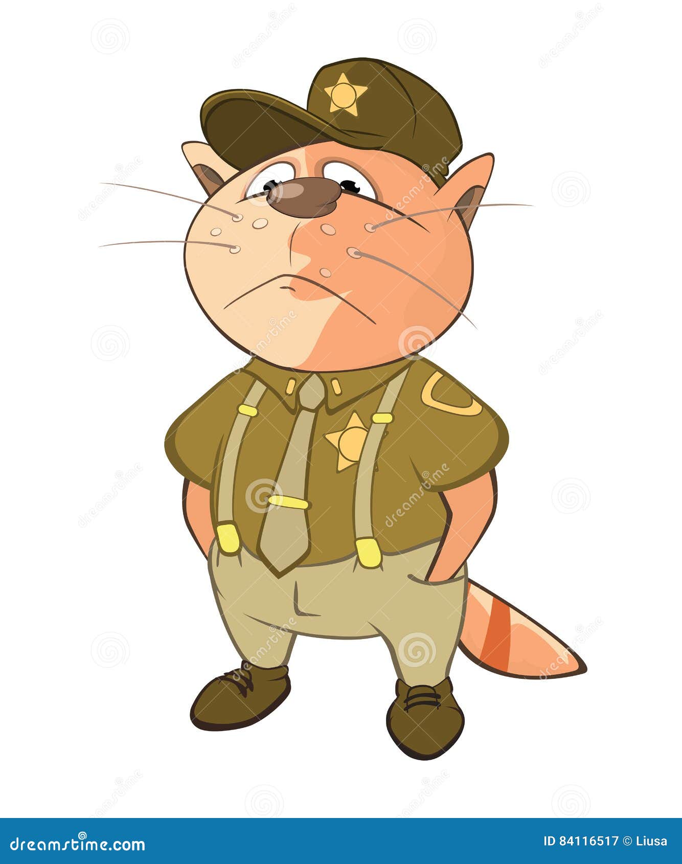 Illustration Of A Cute Cat  Special  Forces  Cartoon 