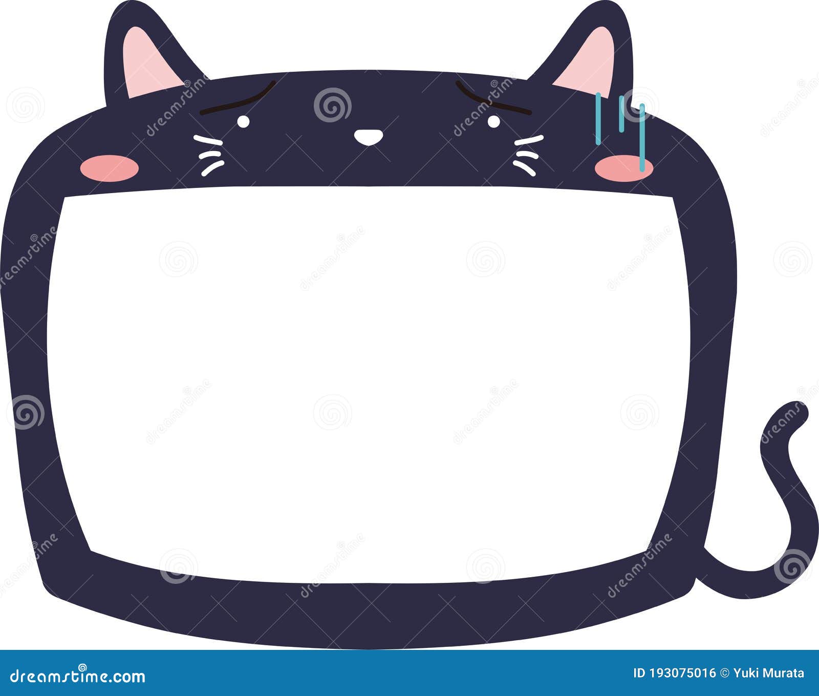 Cute Black Cat whiteboard stock vector Illustration of advertising
