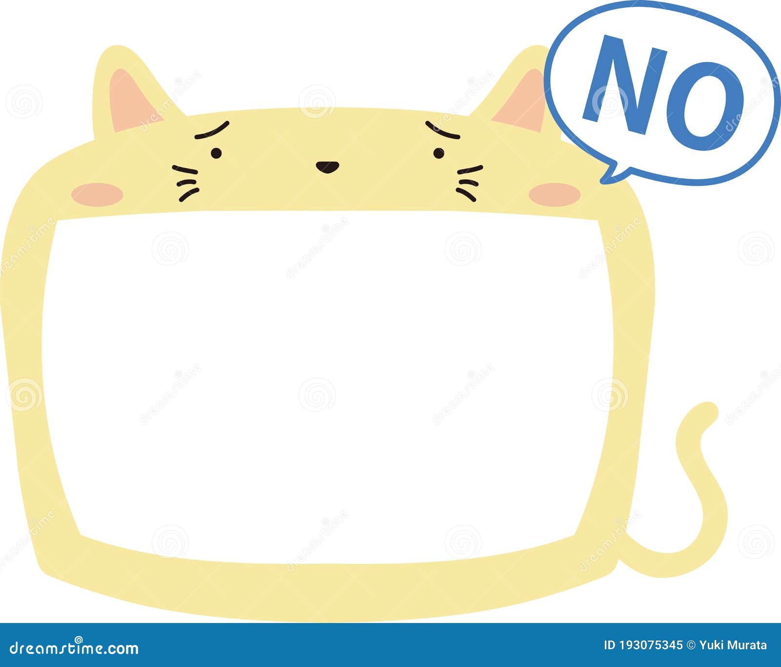 Cute Cat whiteboard stock vector Illustration of frame 193075345