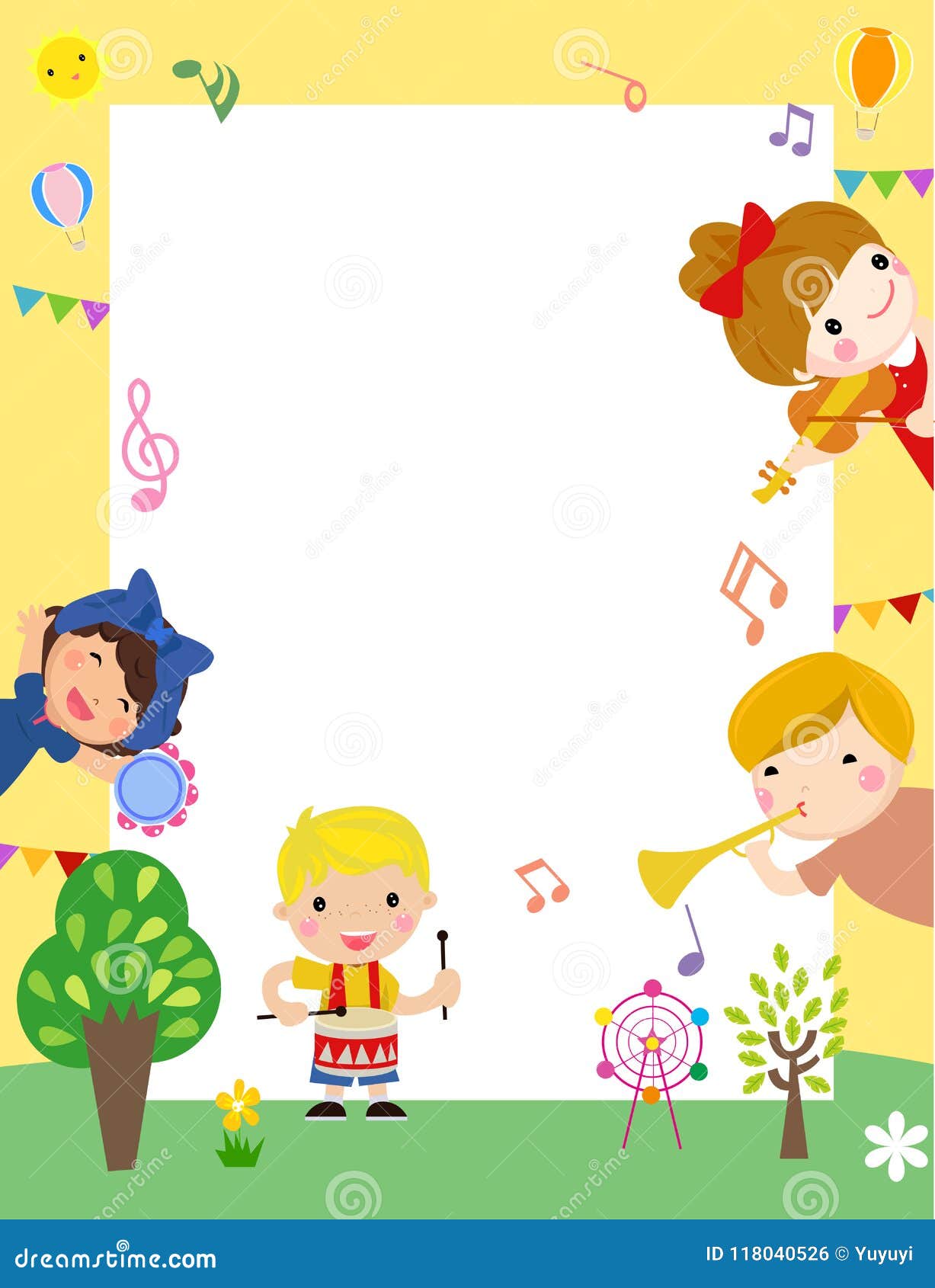 cute children and frame