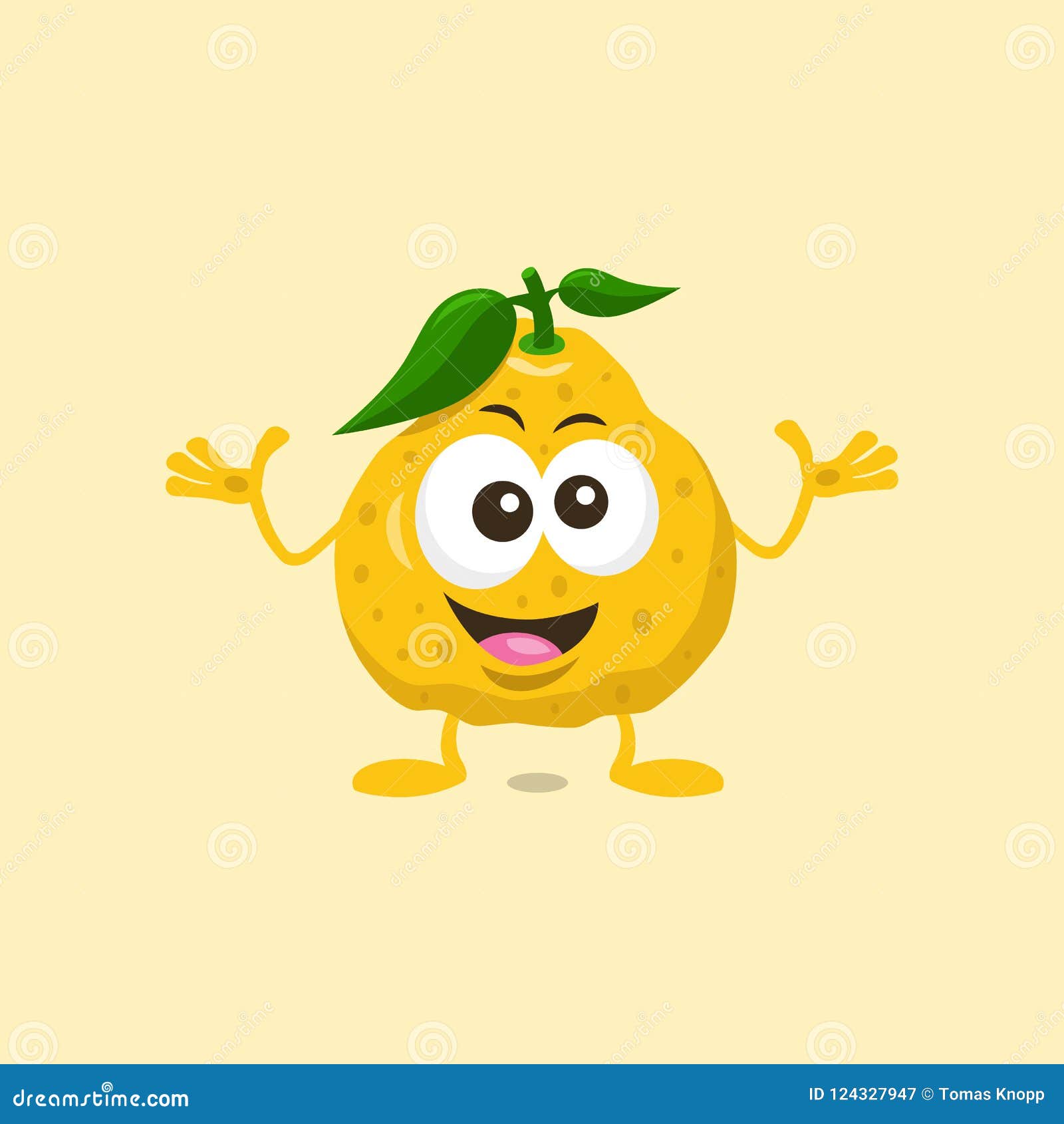 Illustration of Cute Decisive Ugli Fruit Mascot Isolated on Light ...