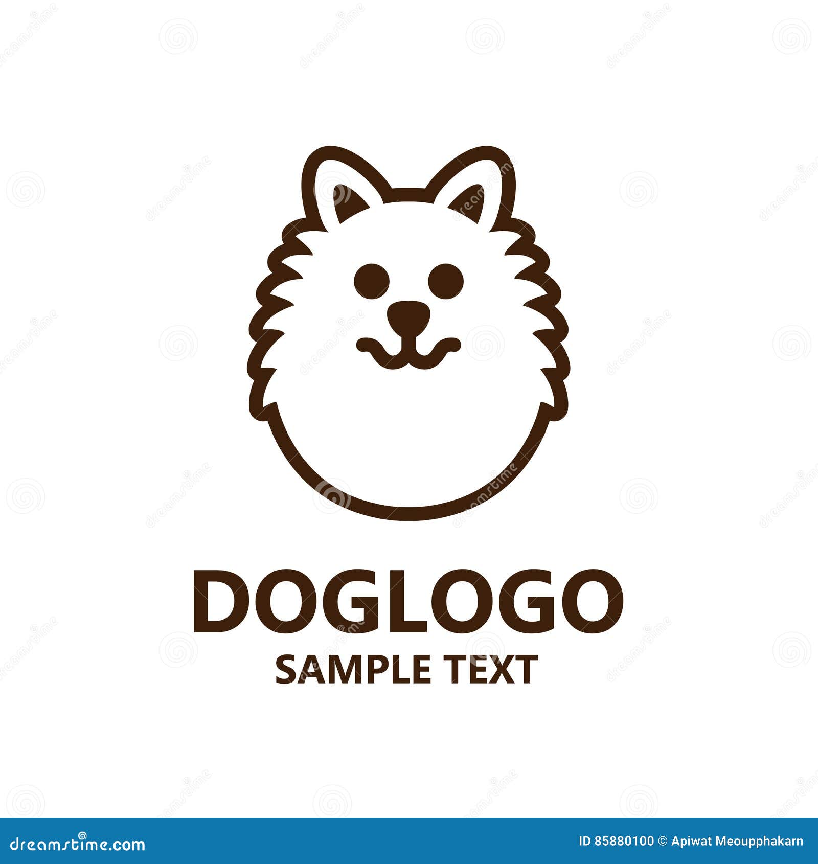 Illustration Of Cute Dog Logo On White Background Stock Vector