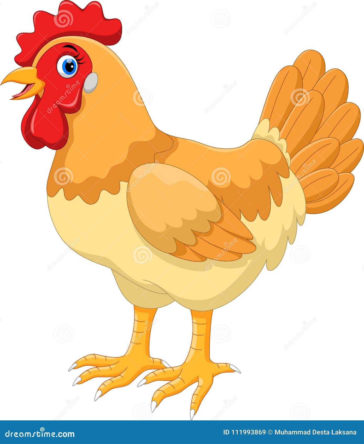 Illustration of Cute Hen Cartoon Stock Illustration - Illustration