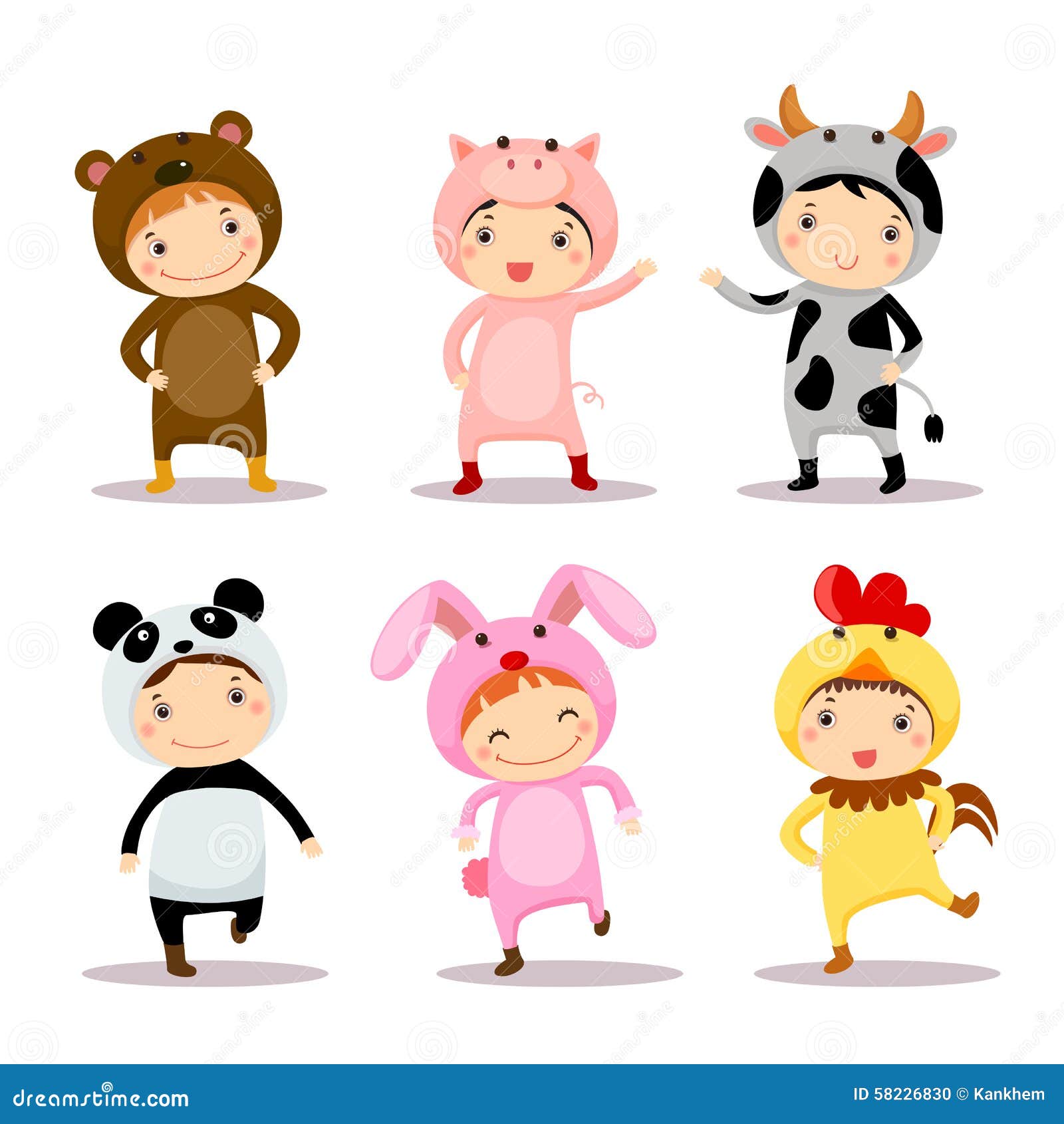  of cute kids wearing animal costumes