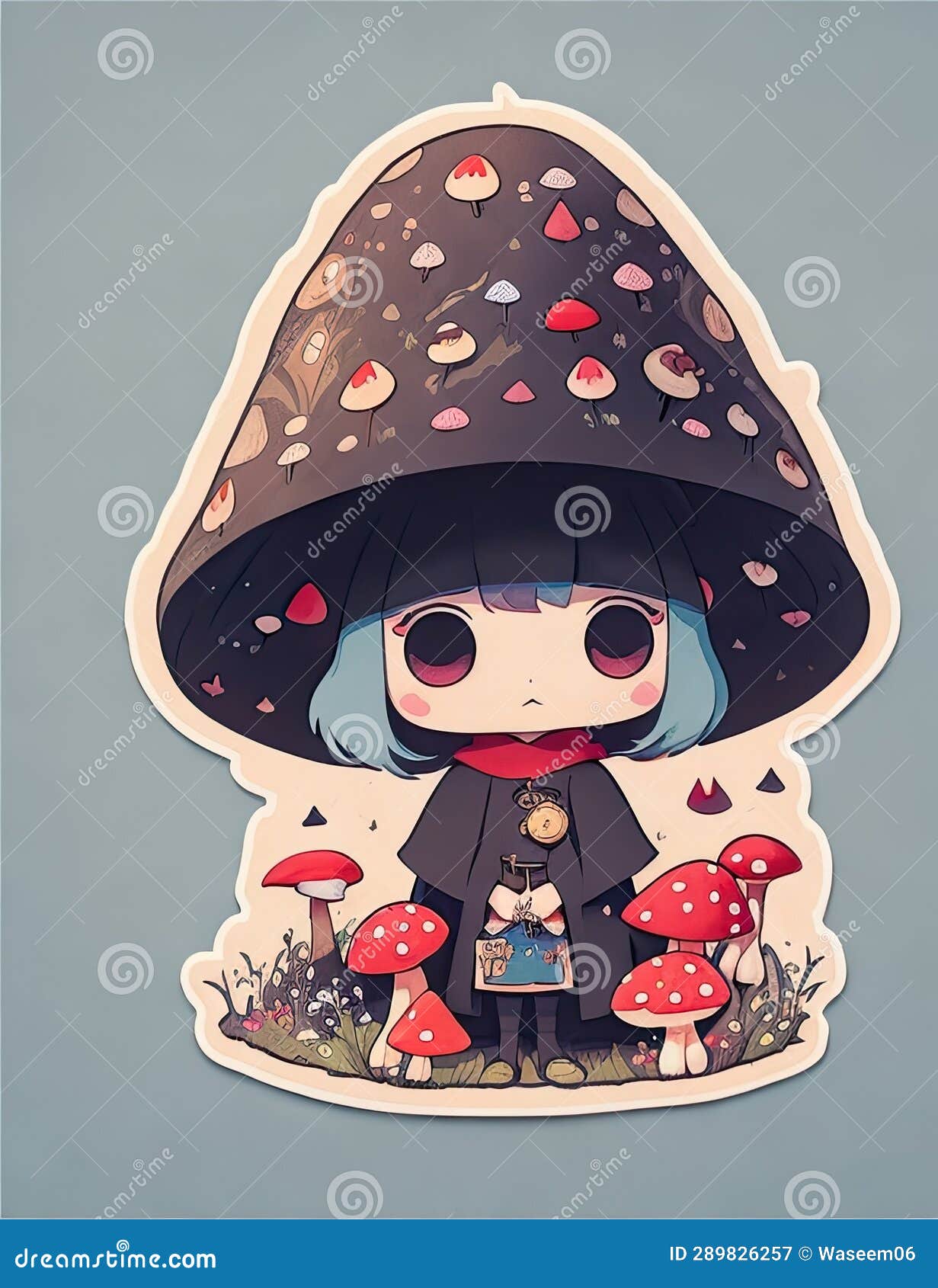 Illustration of a Cute Little Girl in a Mushroom Costume Stock ...