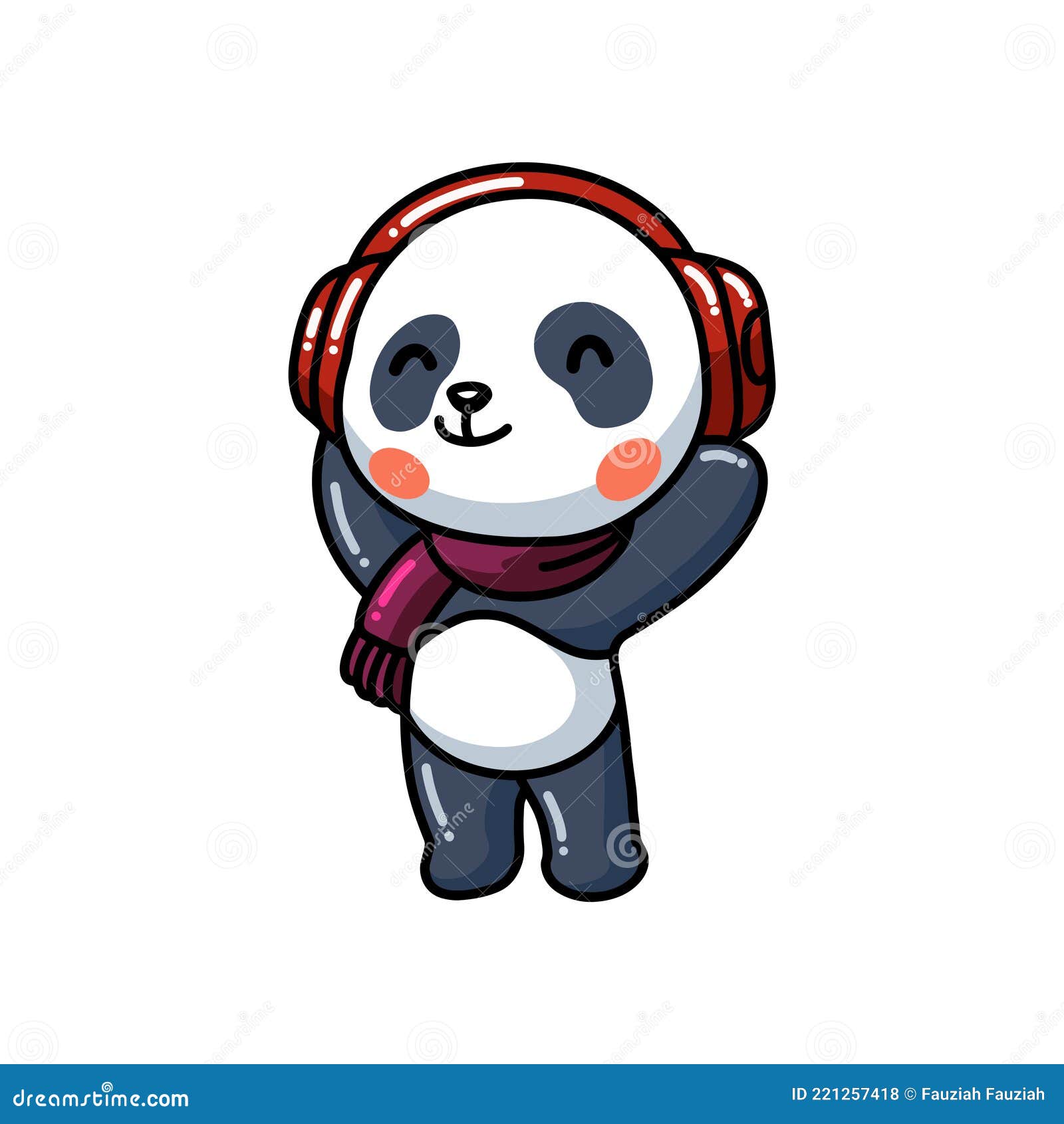 With Headphone Cartoon Bookcase In The Study Room Vector Illustration ...