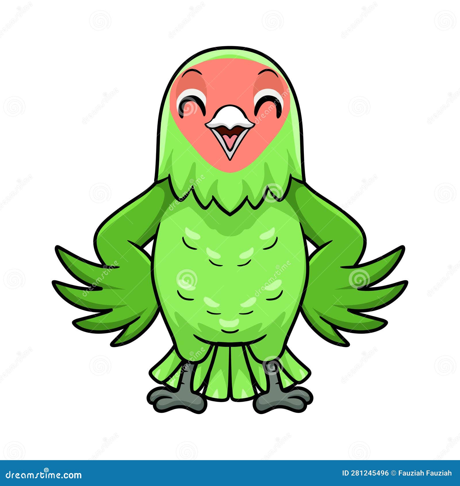 Cute Peach Faced Love Bird Cartoon Stock Vector - Illustration of ...