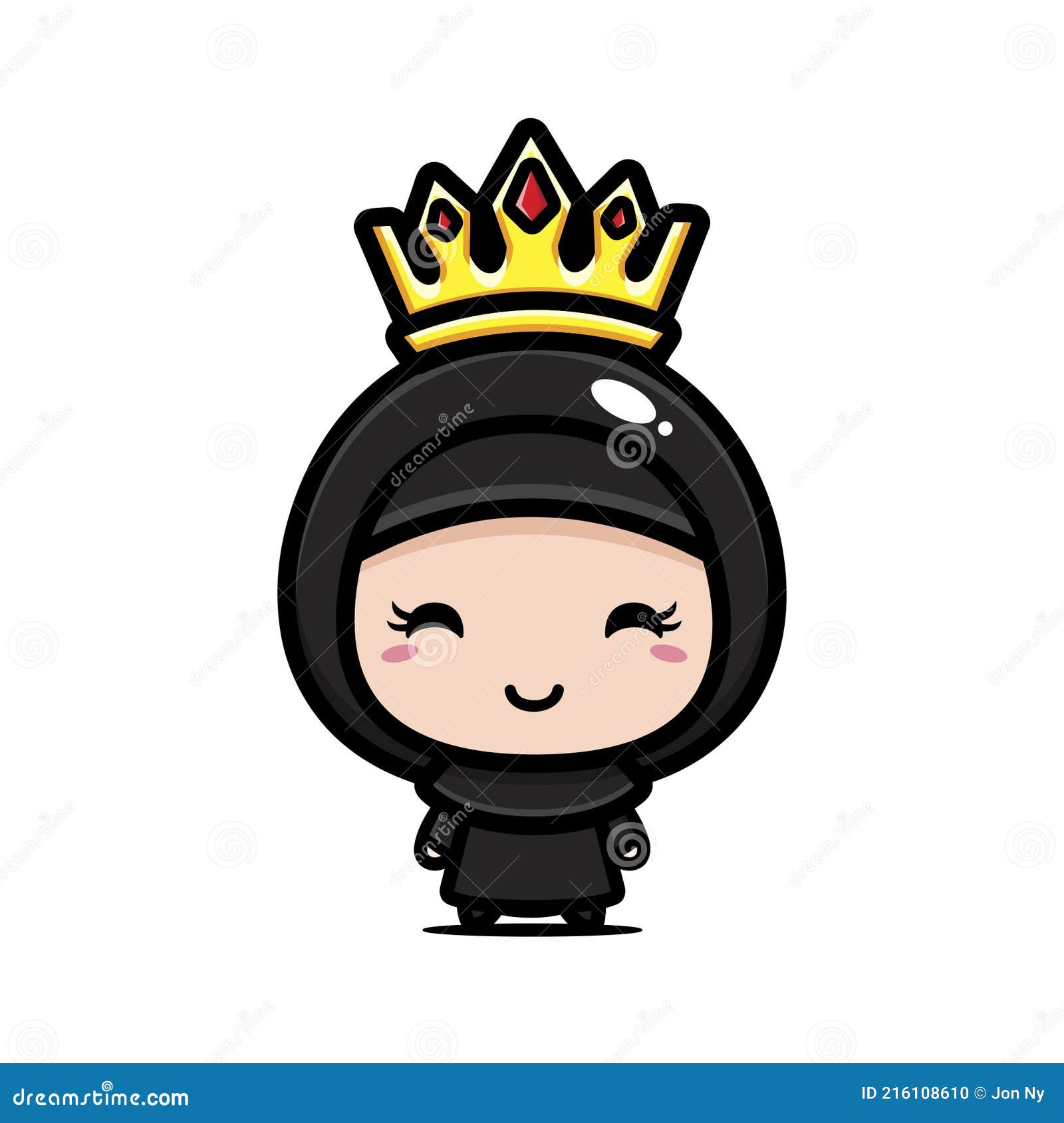Cute Queen Cartoon Character Wearing Muslim Costume with Veil and Crown  Stock Vector - Illustration of korean, bible: 216108610