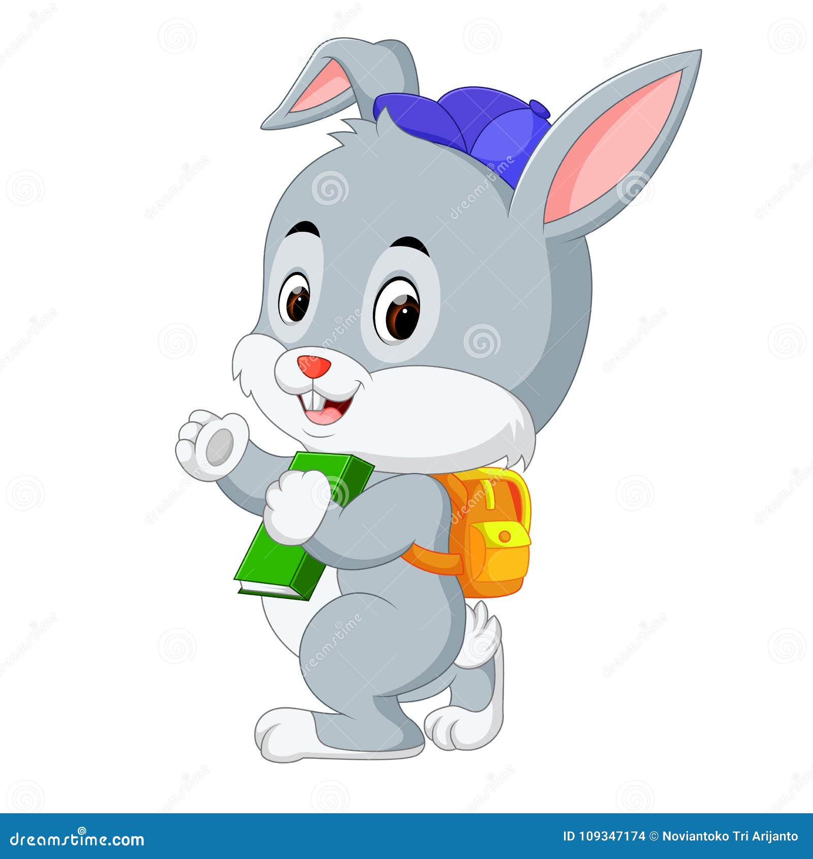 rabbit with backpack