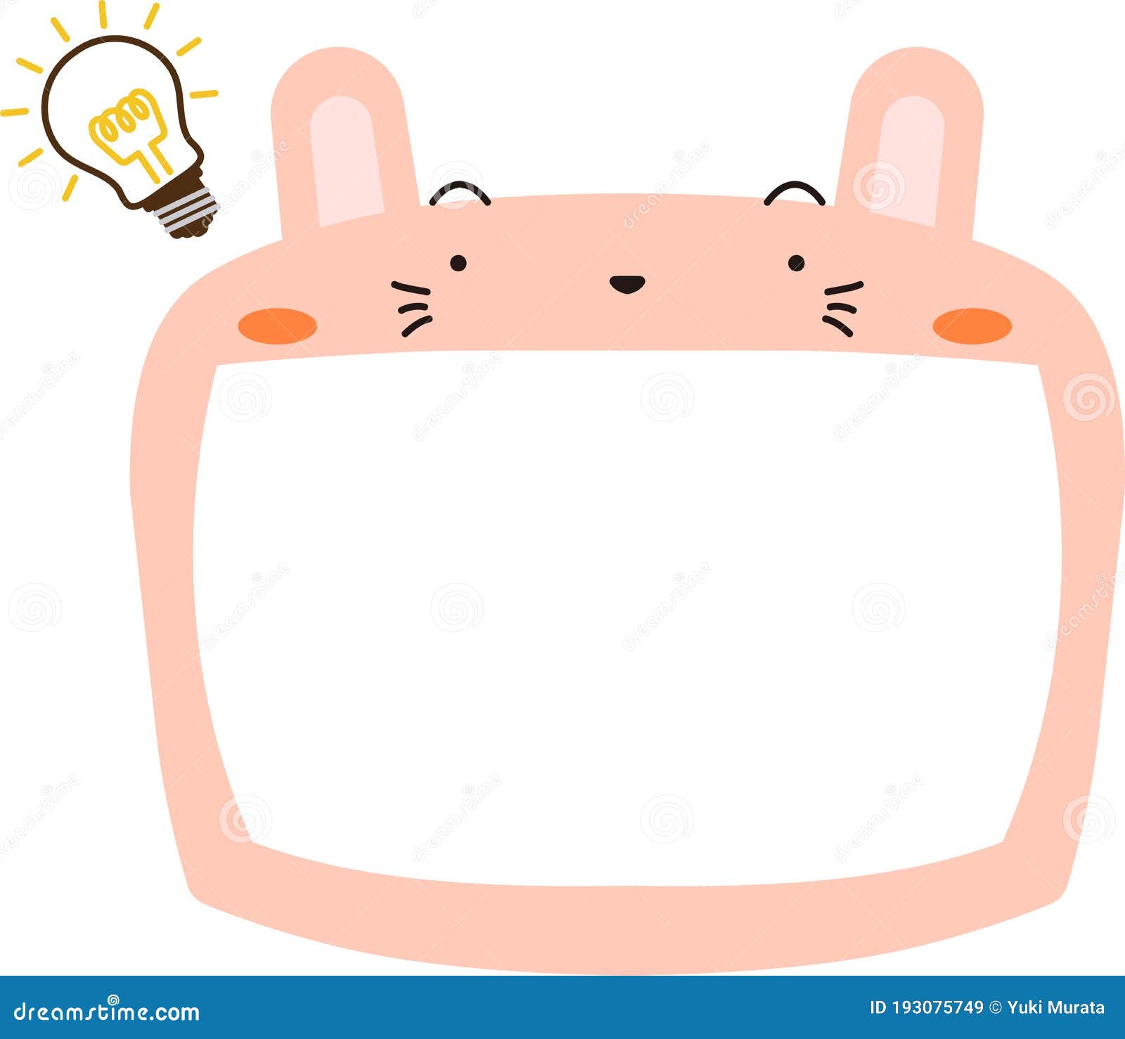 Cute Rabbit whiteboard stock vector. Illustration of whiteboard 193075749