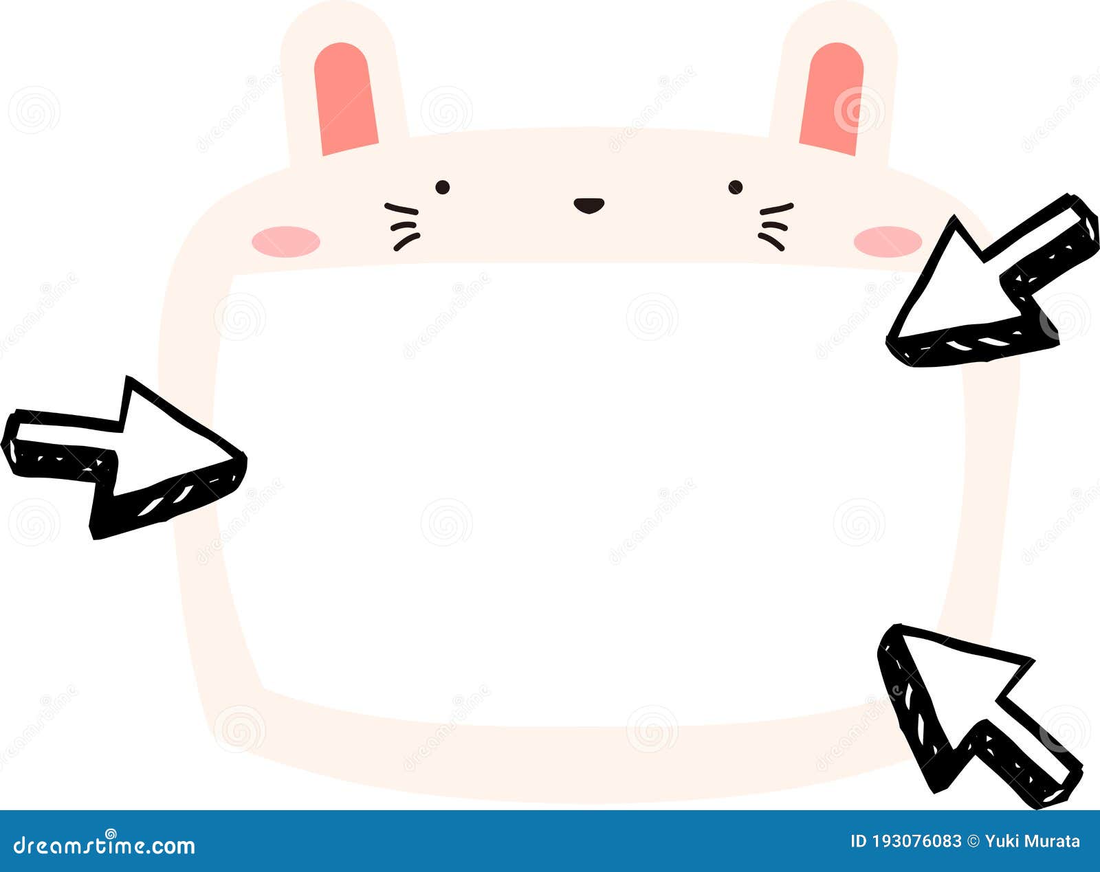 Cute White Rabbit Whiteboard Stock Vector Illustration of decoration