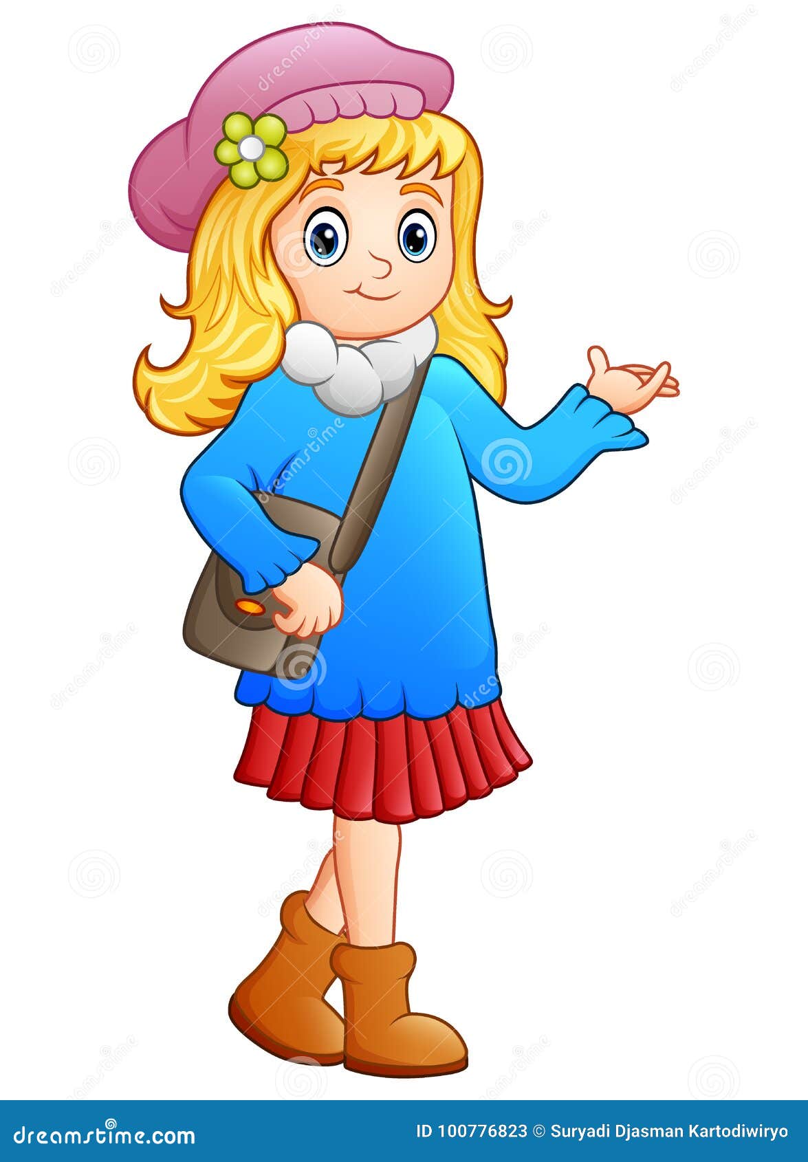 Cute school girl cartoon stock vector. Illustration of presenting - 100776823 Cute school girl cartoon stock vector. Illustration of presenting - 100776823