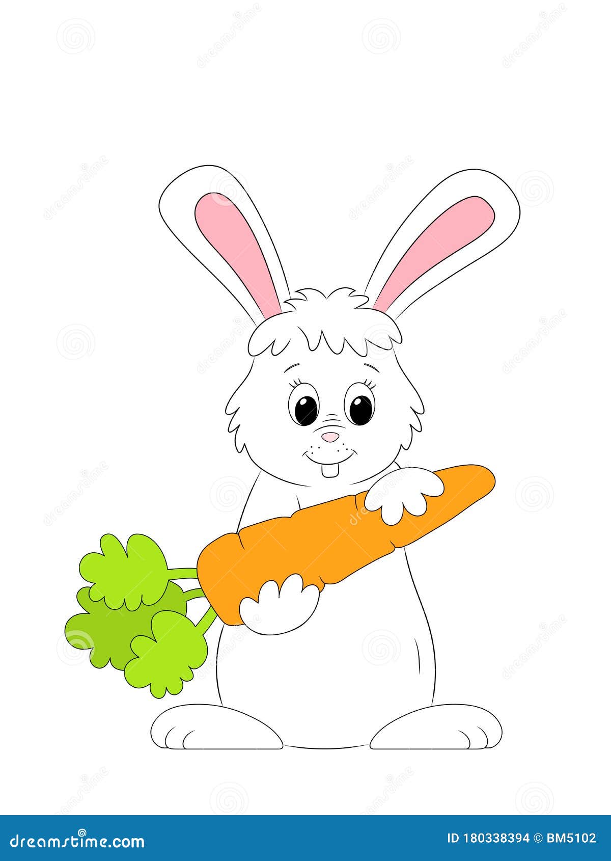 Cartoon Rabbit and a Big Orange Carrot Stock Illustration - Illustration of  colour, mascot: 180338394