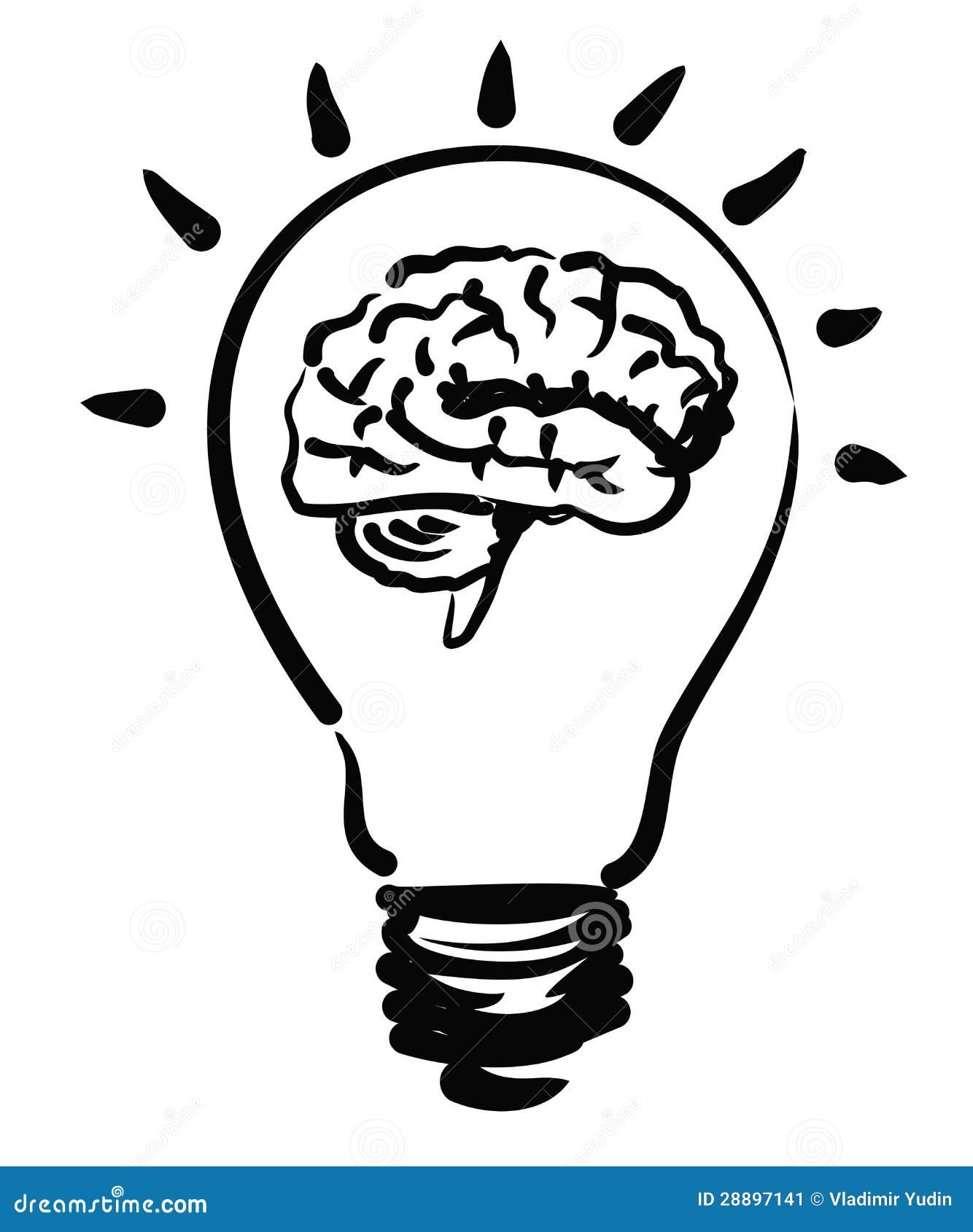 Illustration D'ampoule De Cerveau Illustration de Vecteur