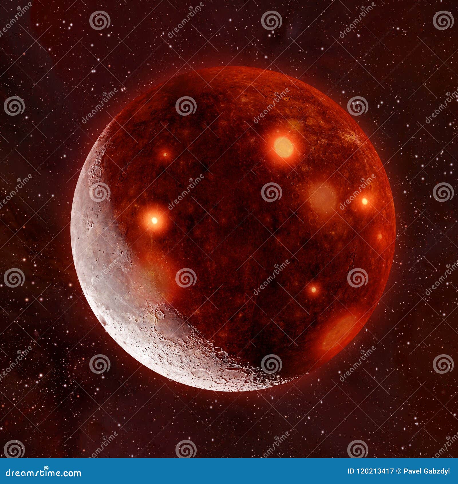 Illustration 3d De La Lune Denfer Illustration Stock