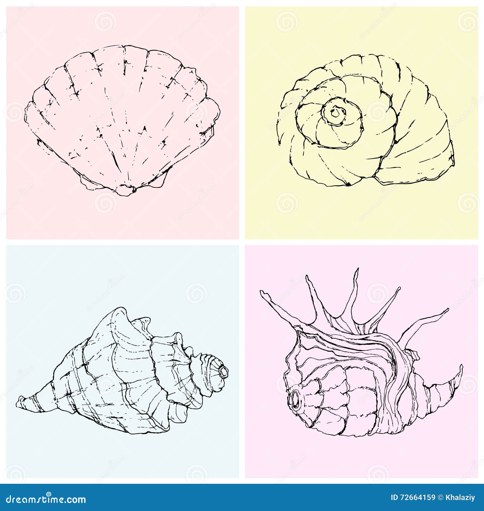 Affiche Décorative Vintage Coquillages - Impression Sur Demande - Plusieurs Tailles (8x10 à 24x36 Pouces)