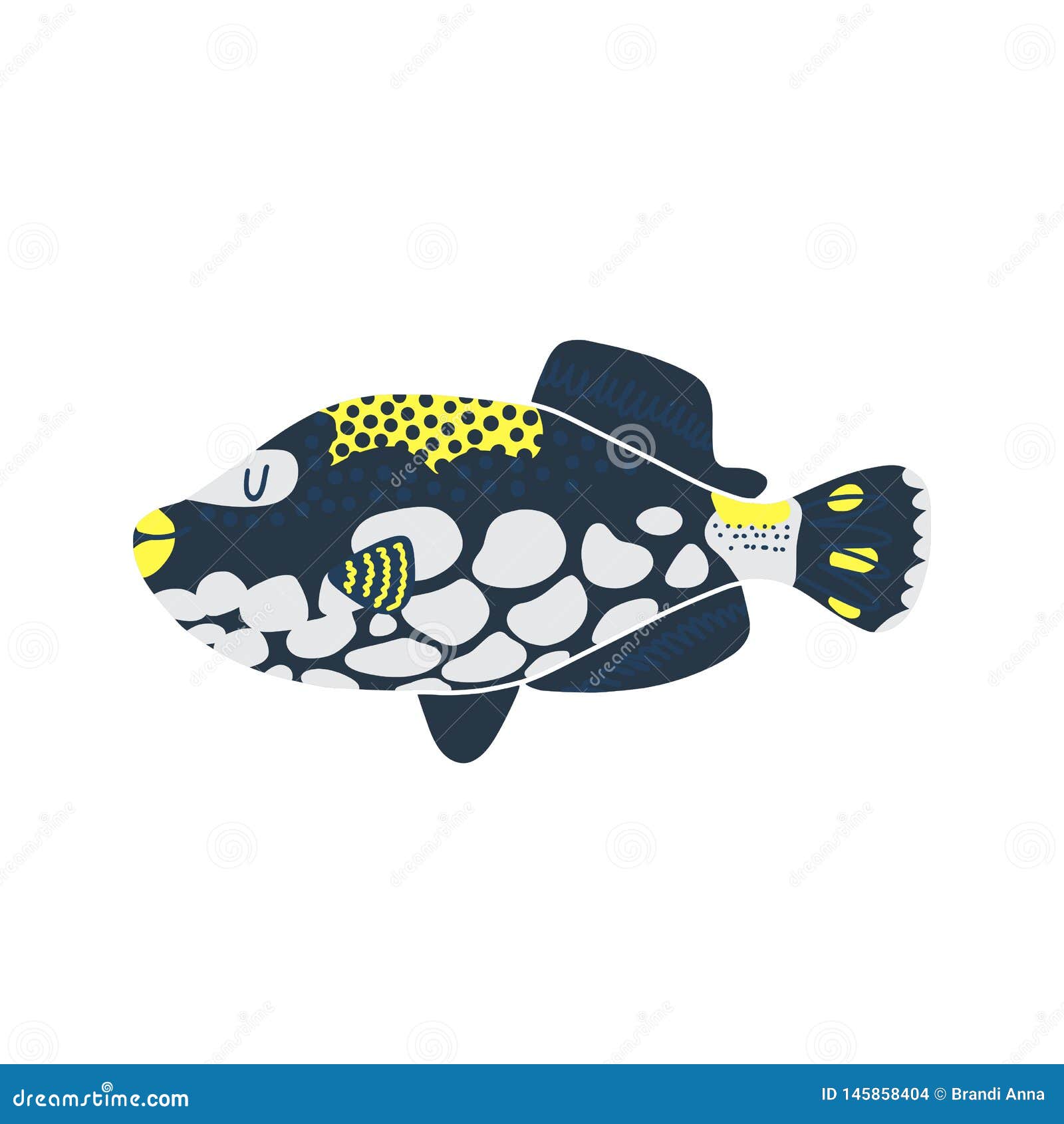 Illustration Disolement De Poissons Placez Des Poissons D
