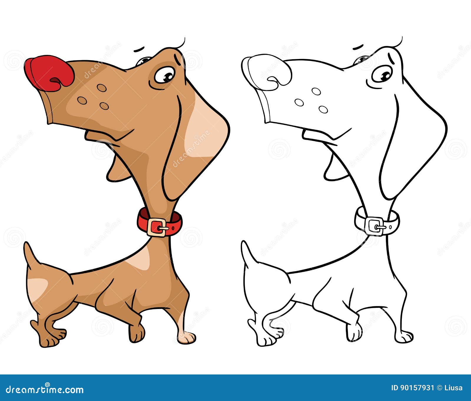 Illustration Dun Chien De Chasse Mignon Dachshund Le Chef