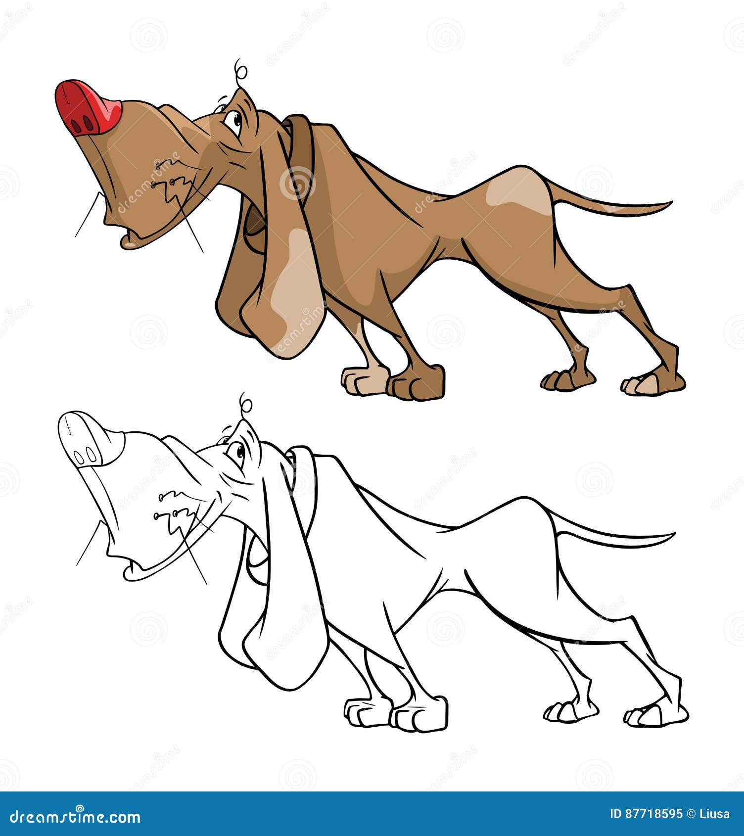 Illustration Dun Chien De Chasse Mignon Le Chef Heureux De