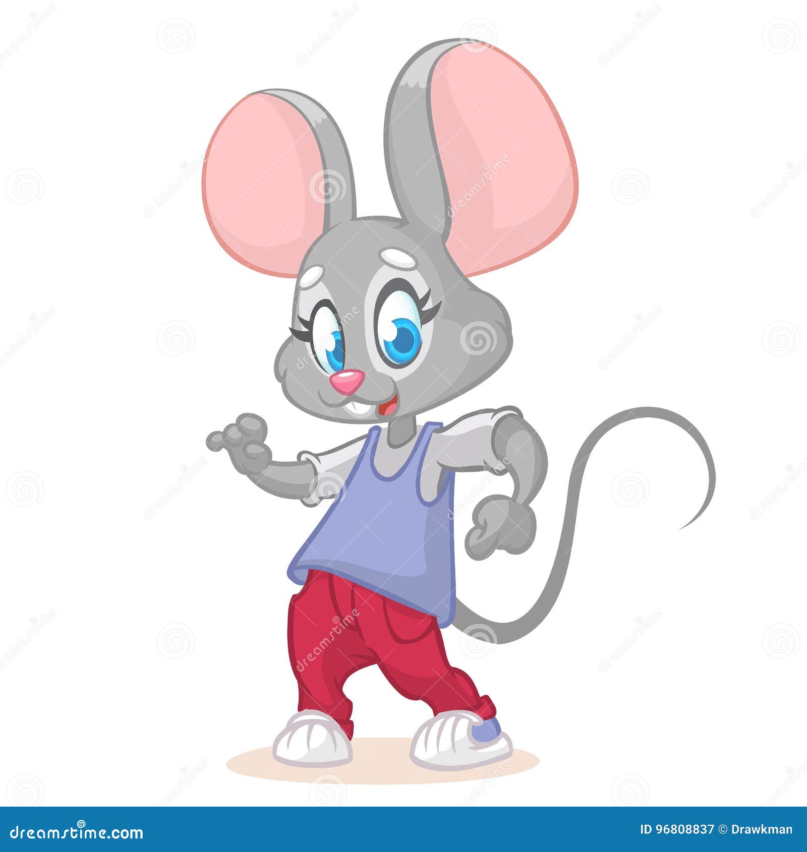 Illustration Of A Dancing Mouse Hipster Cartoon Mouse Posing Vector