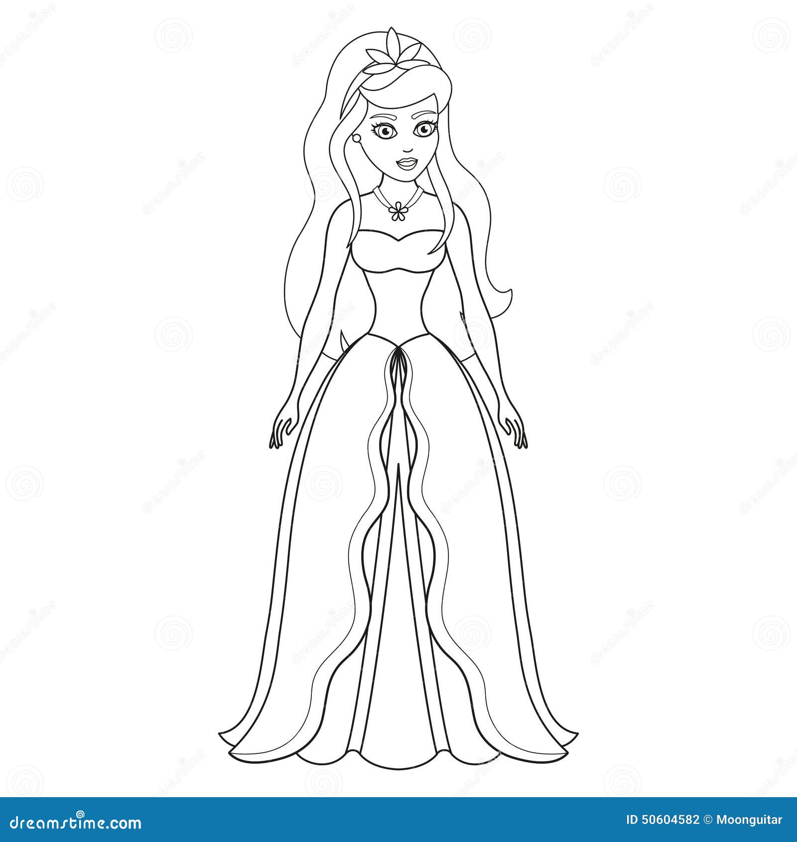 Illustration de belle princesse livre de coloriage