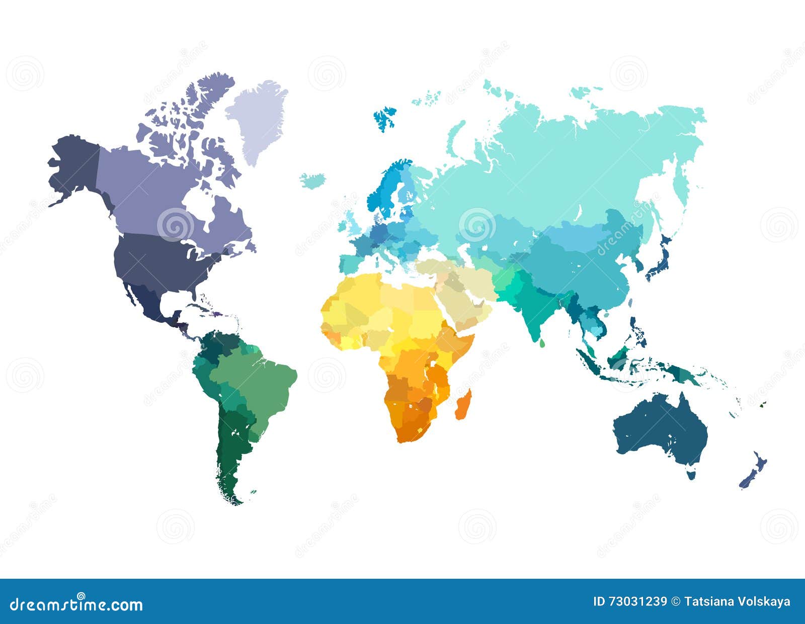 Illustration De Carte Du Monde De Couleur Illustration De