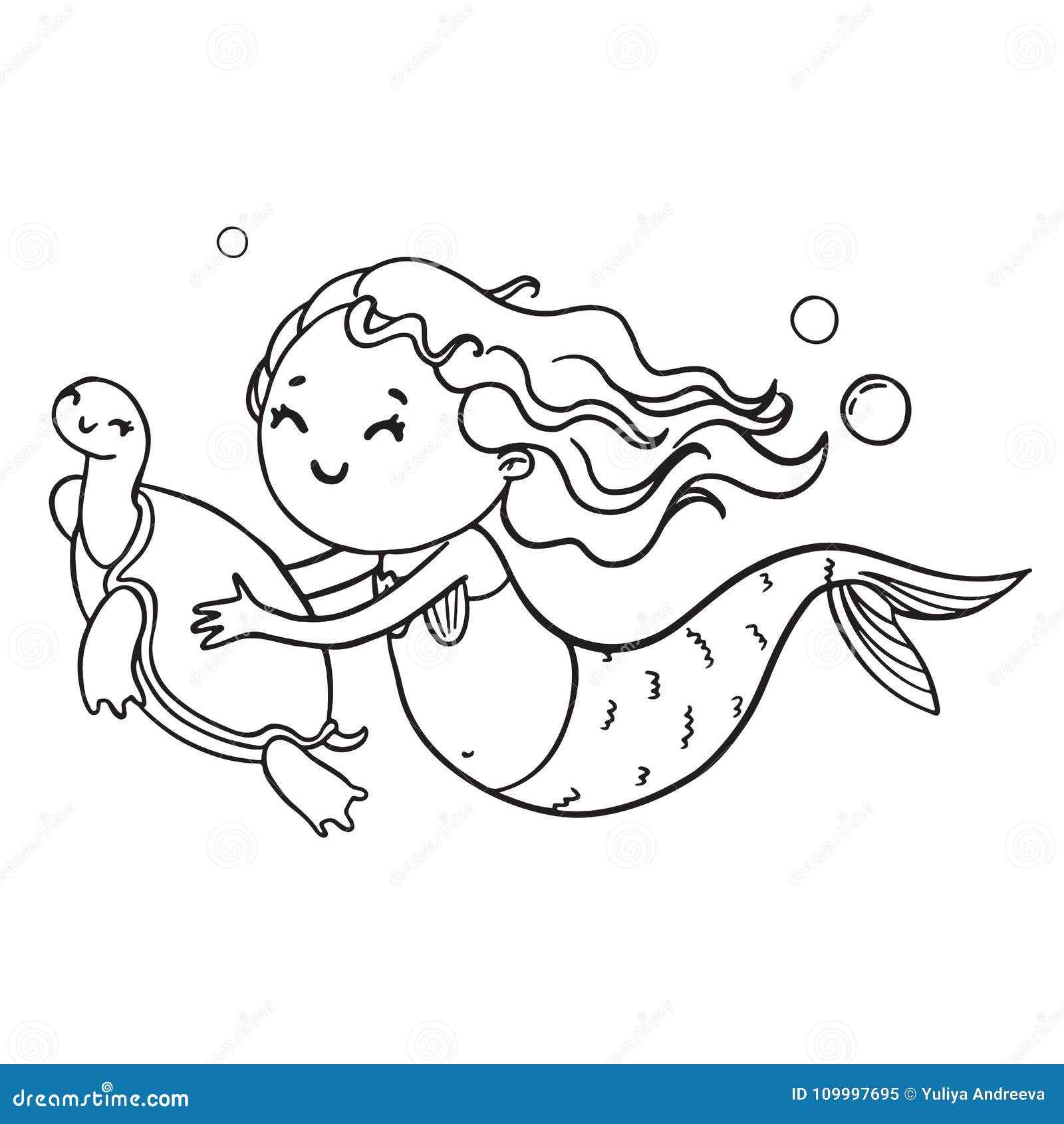 Coloriage La Princesse Sirene Nageant Sous L'eau Dessin Sirene à