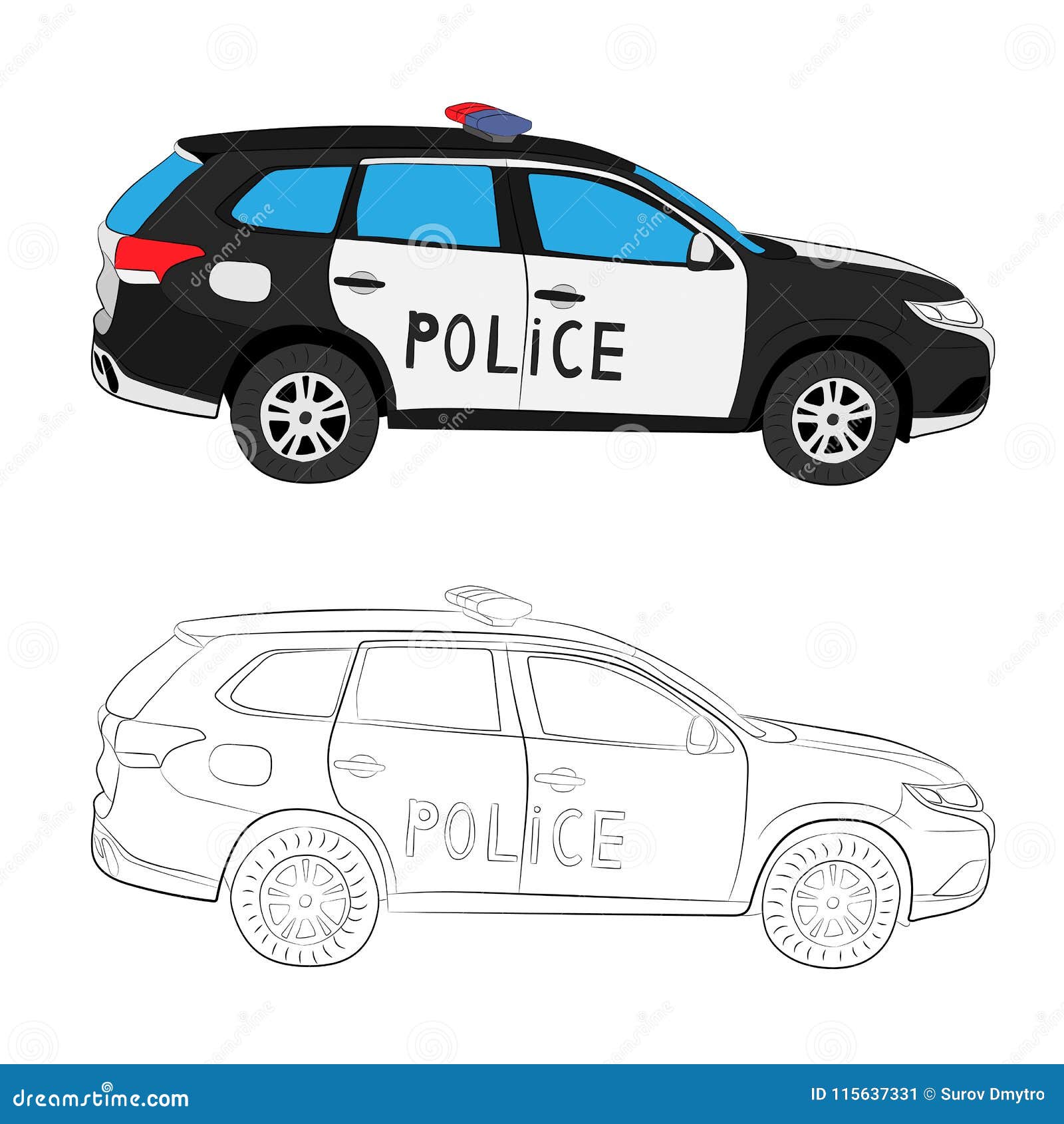 Illustration De Dessin De Voiture De Police Illustration Stock Illustration Du Patrouille Urbain 115637331