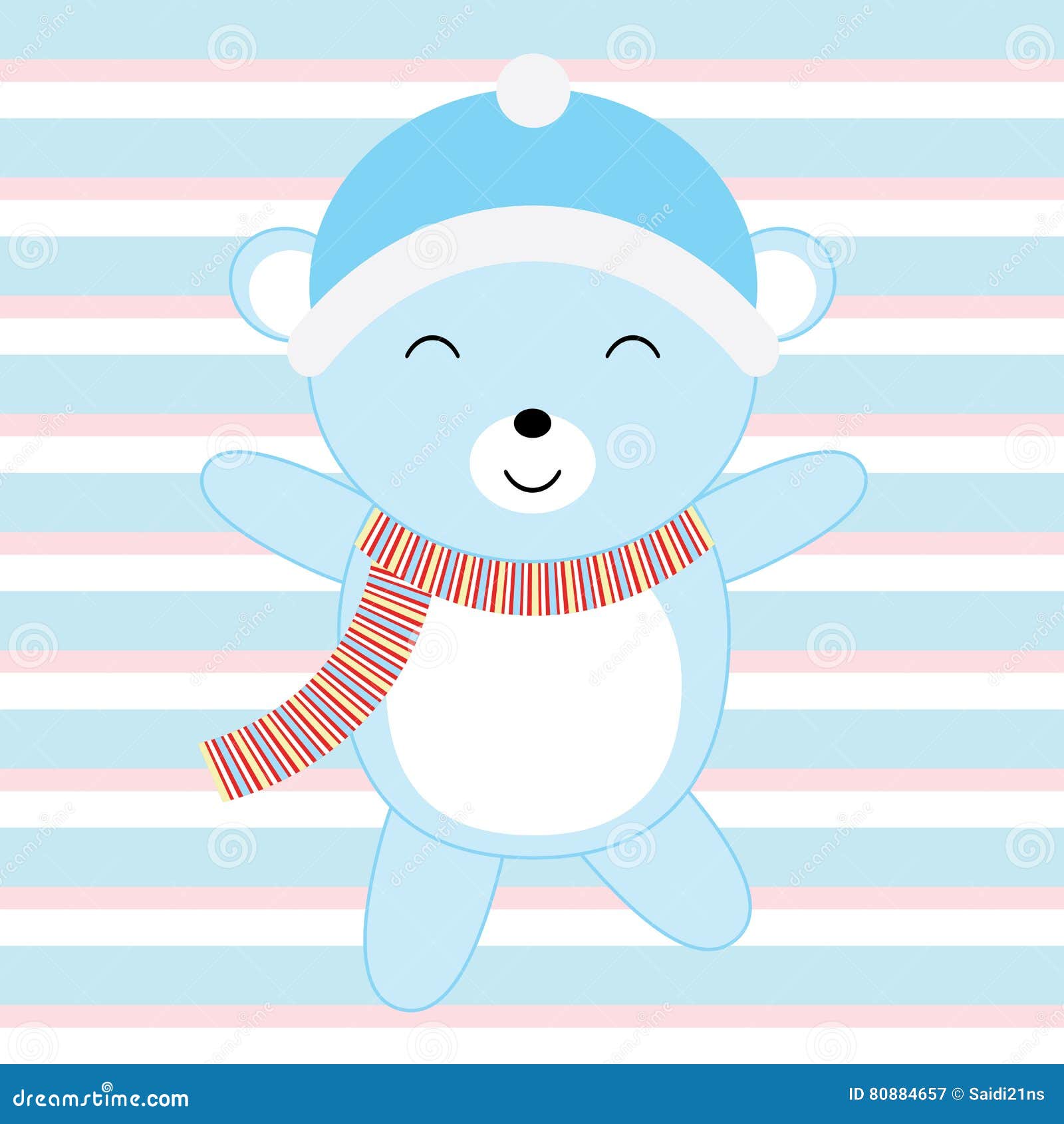 Illustration De Fete De Naissance Avec L Ours Mignon De Bebe Bleu Approprie A La Carte D Invitation A La Carte Postale Et Au Mur Illustration De Vecteur Illustration Du Nuage Imprimable