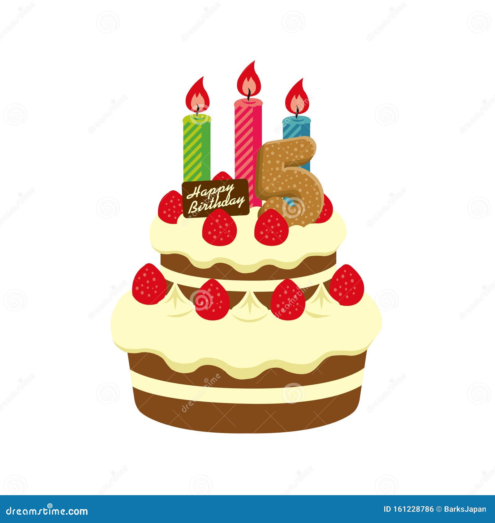 Illustration De Gâteau D'anniversaire / 5 Ans Illustration de Vecteur -  Illustration du anniversaire, dessert: 161228786