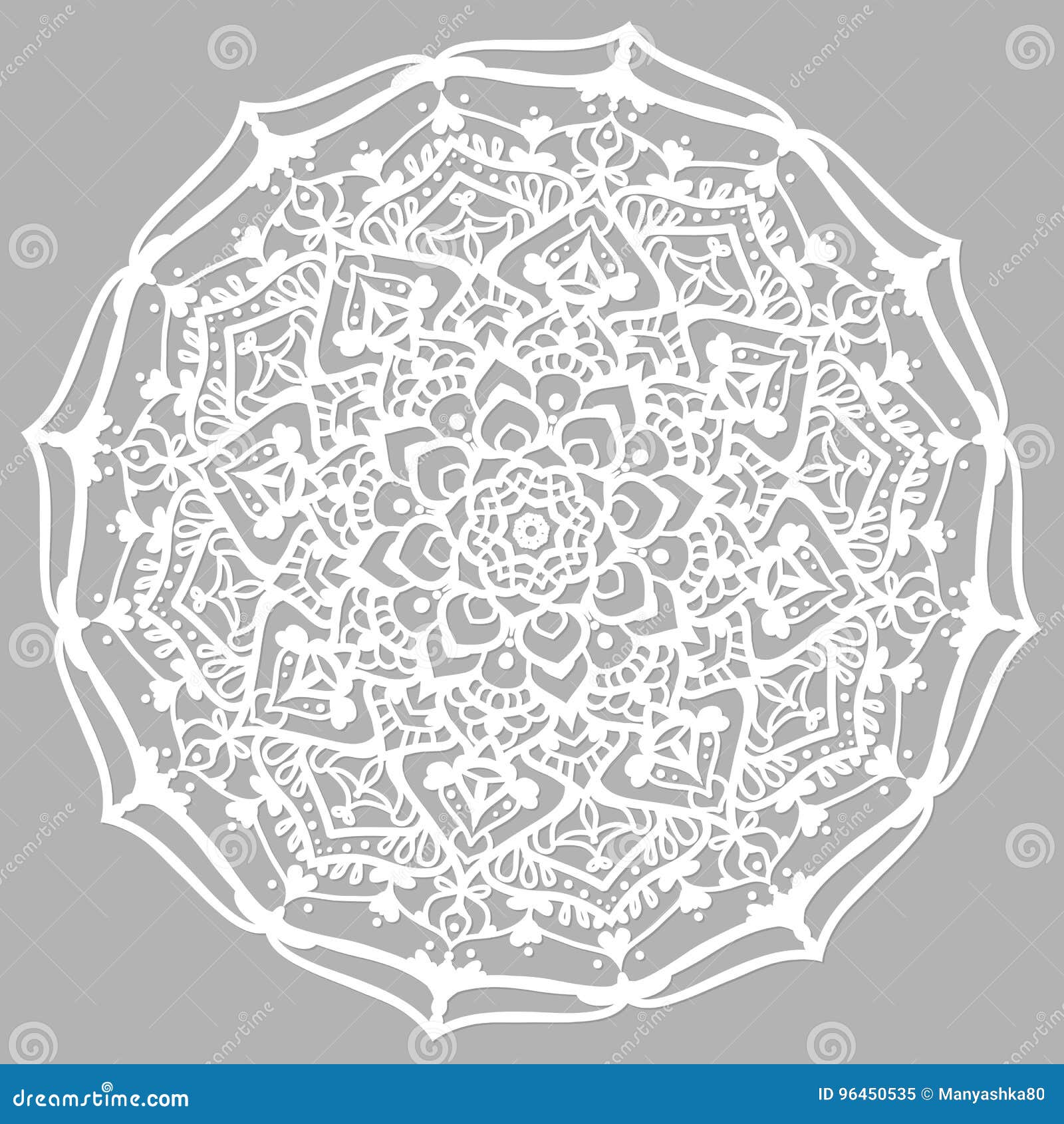 Illustration De La Conception Florale Element Ligne Mandala