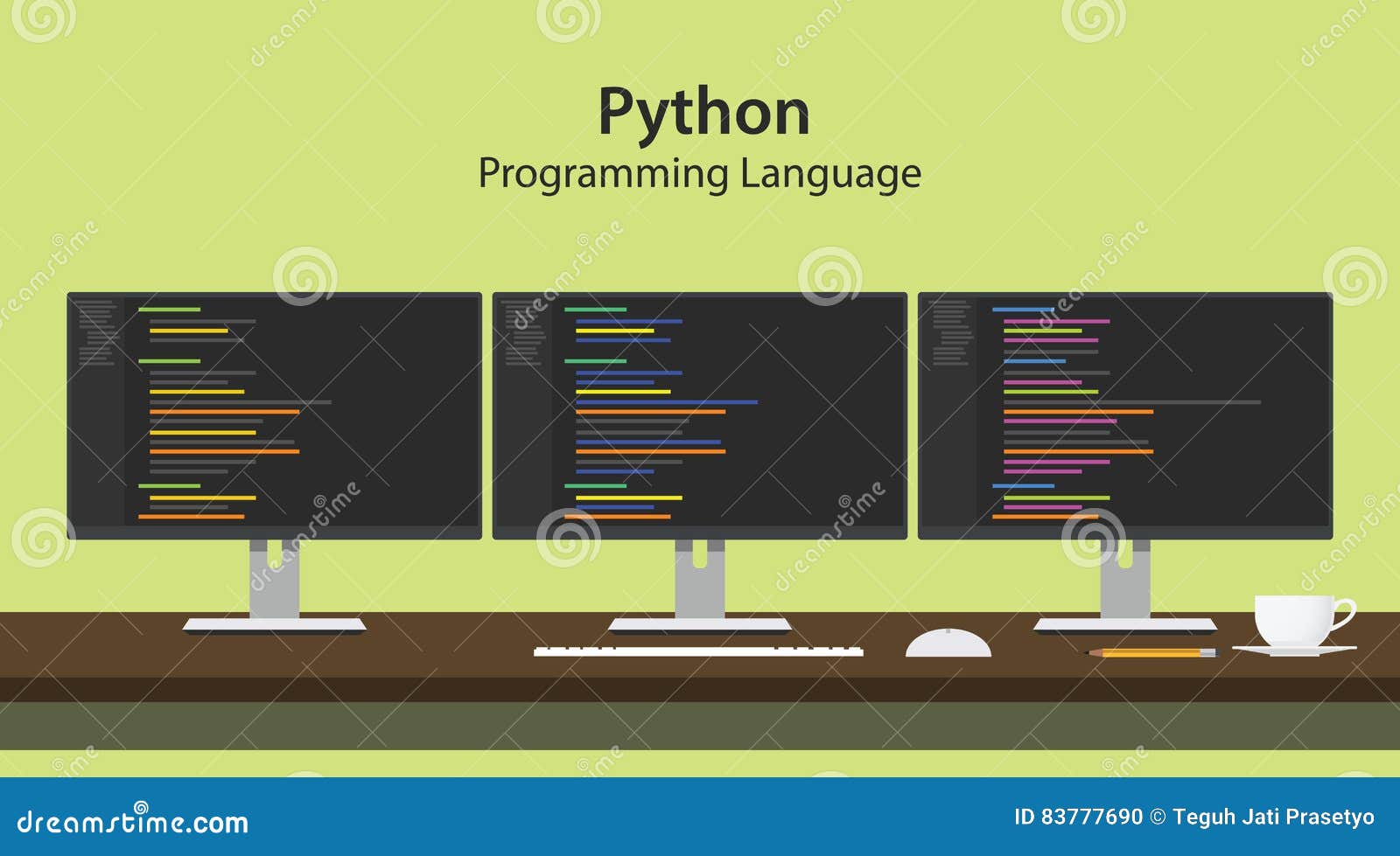Illustration De Langage De Programmation De Python Avec Le Code De ...