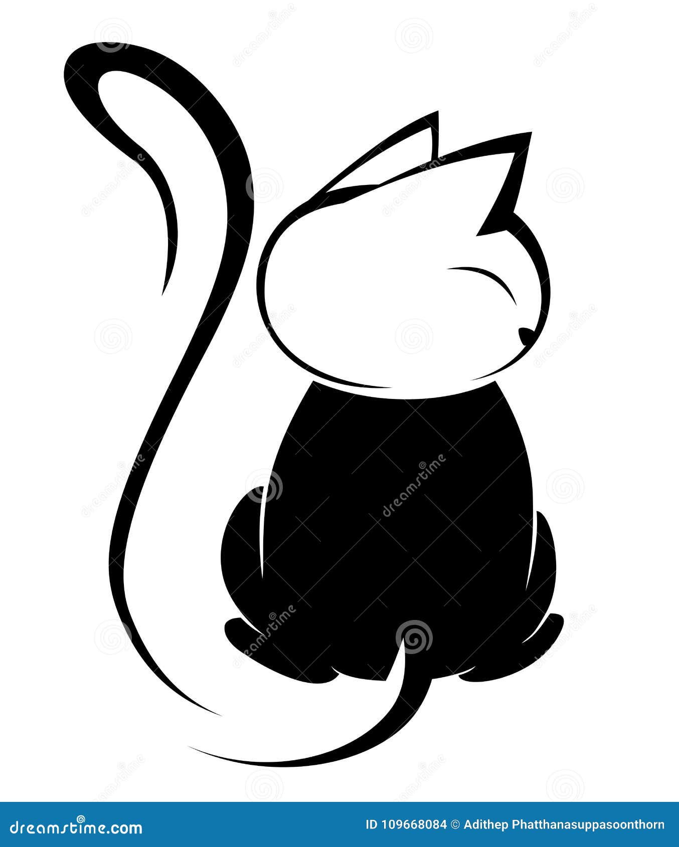 Illustration De Logo De Chat Sur Le Fond Blanc Illustration De Vecteur Illustration Du Gros Blanc