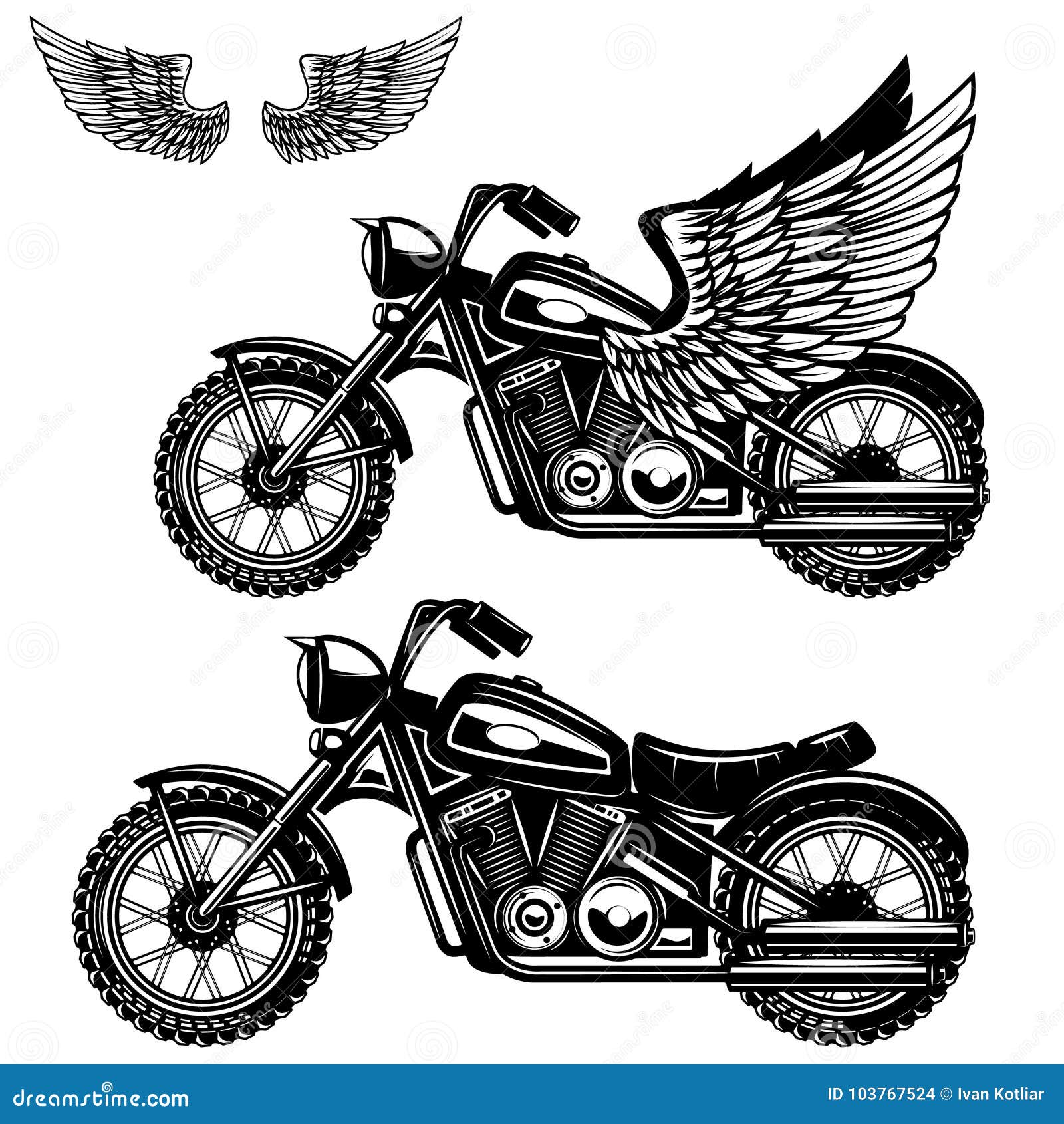 Calibre D'emblème Avec Le Moteur à Ailes De Moto Concevez L'élément Pour  L'affiche, Logo, Label, Signe, T-shirt Illustration de Vecteur -  Illustration du noir, insigne: 131896697