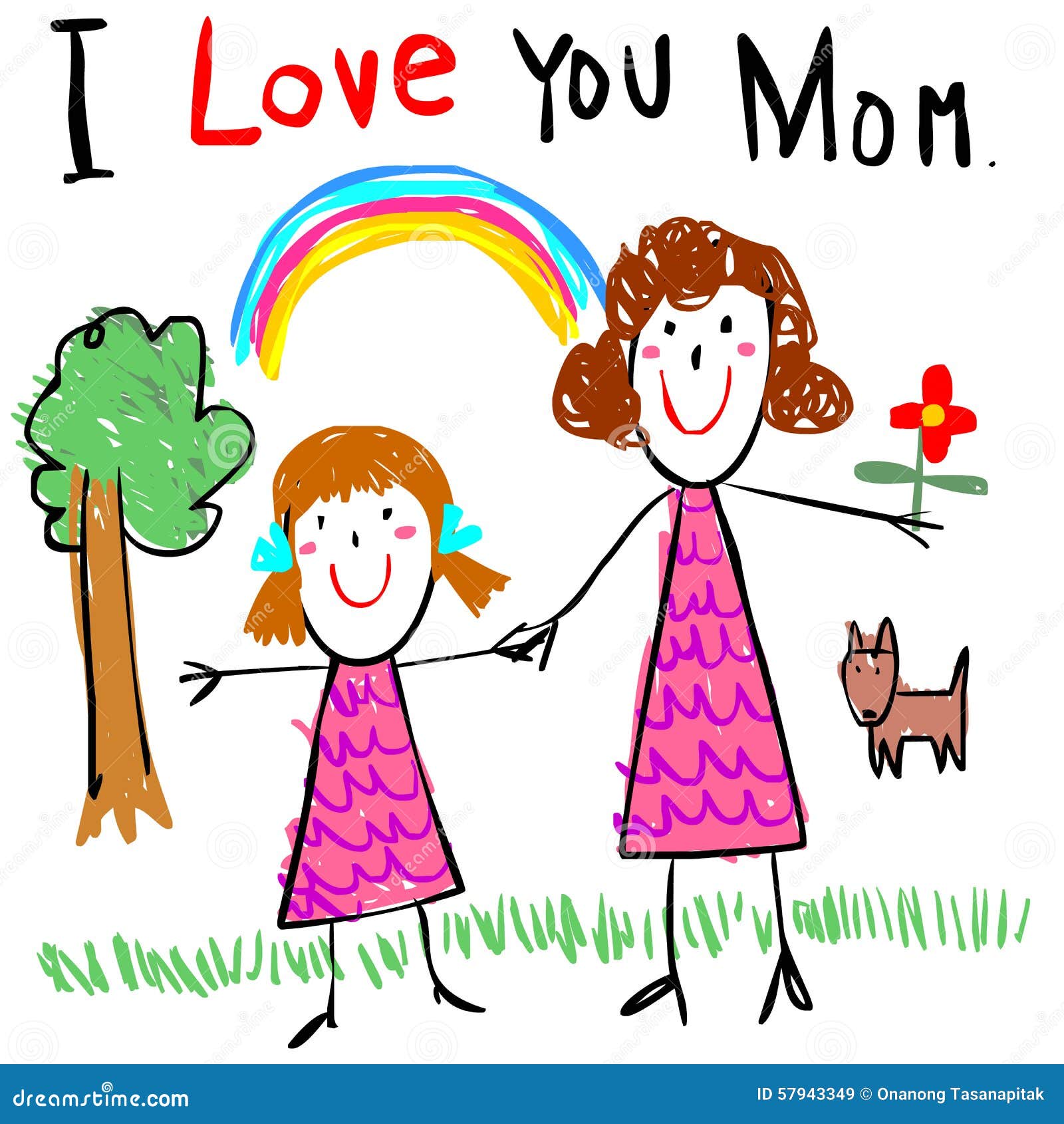 Illustration De Photo De Dessin De Maman D'amour D'enfant ...