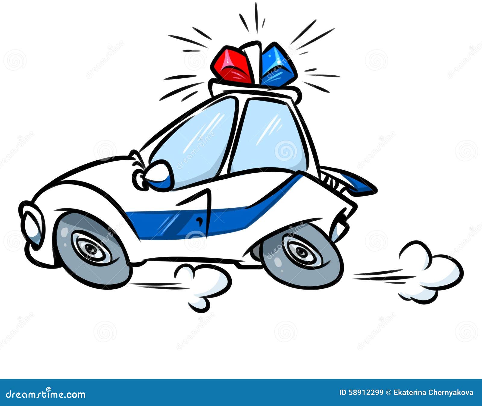 Illustration De Sirène De Voiture De Police De Bande Dessinée Illustration  Stock - Illustration du voiture, véhicule: 58912299