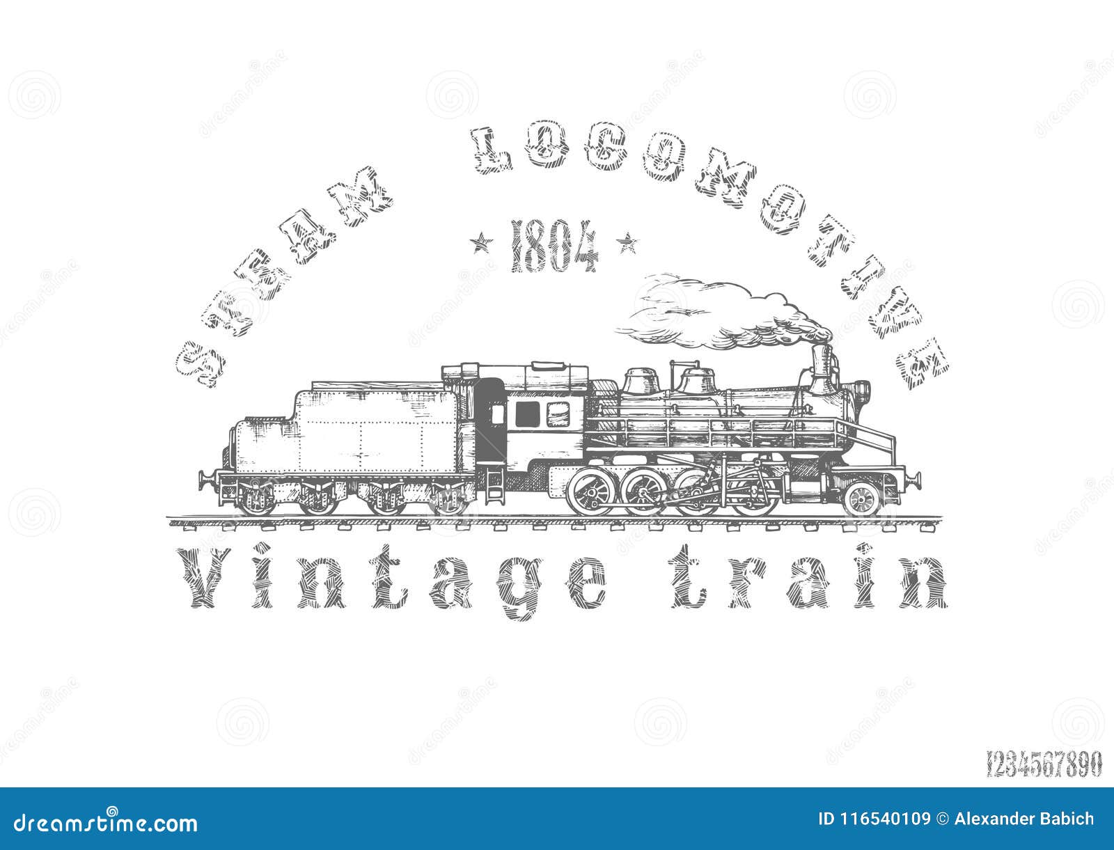 Illustration De Train De Vintage Illustration de Vecteur - Illustration